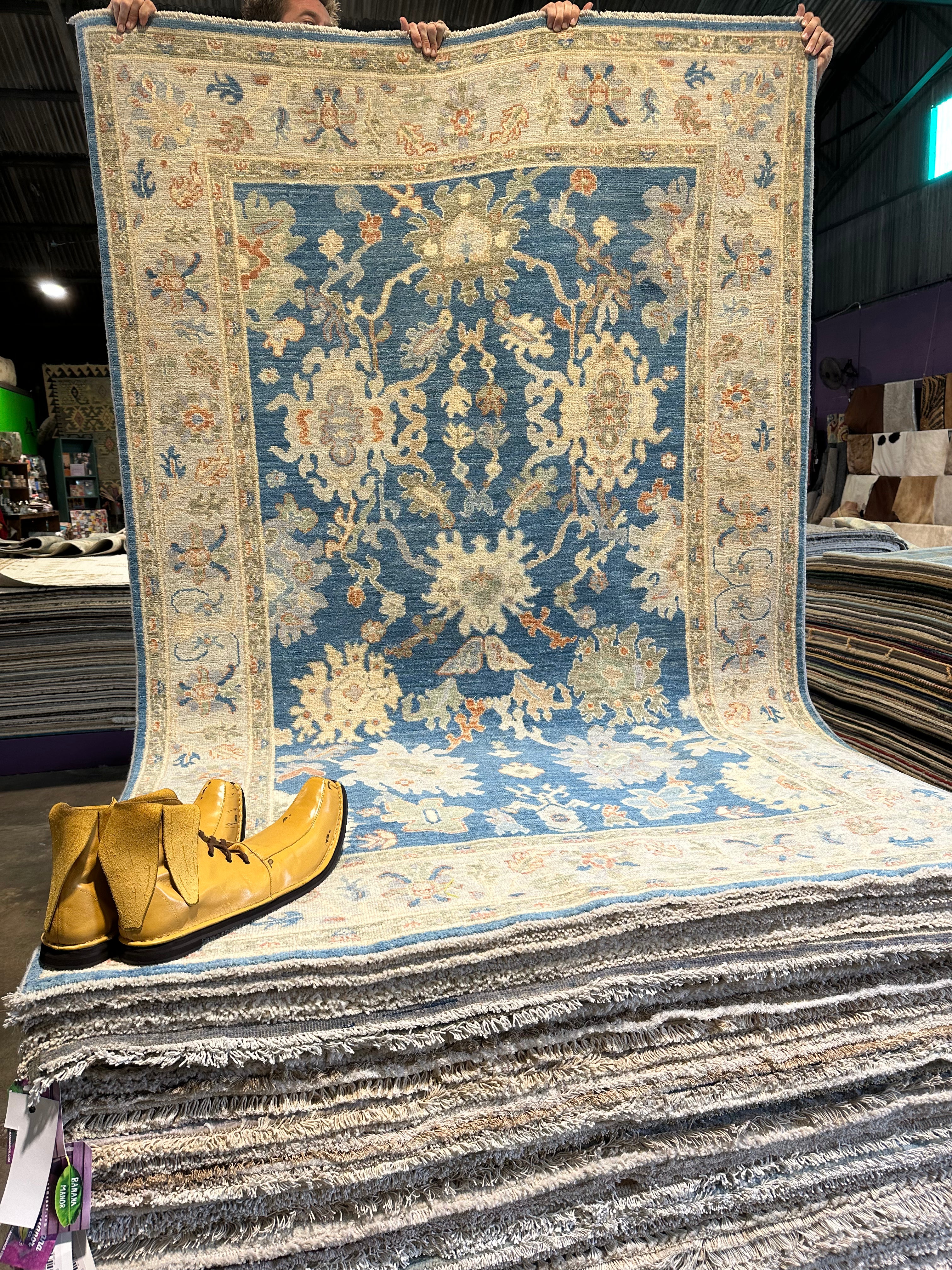 Marianna Elias 5.2x7.10 Afghani Whitewashed Oushak