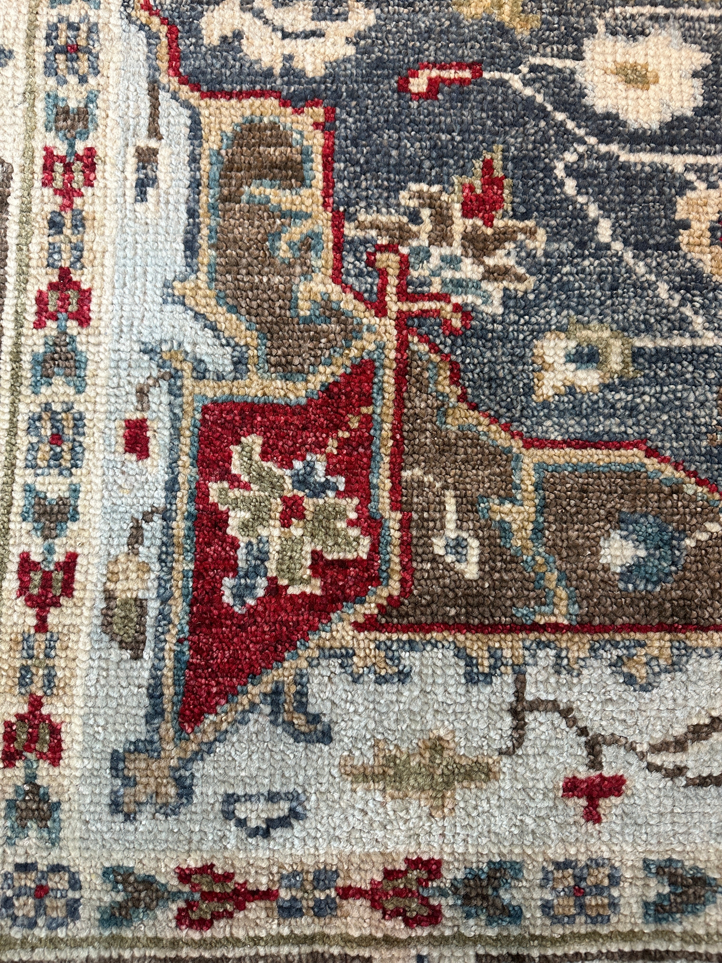Gracie 8.3x10 Blue and White Hand-Knotted Oushak Rug