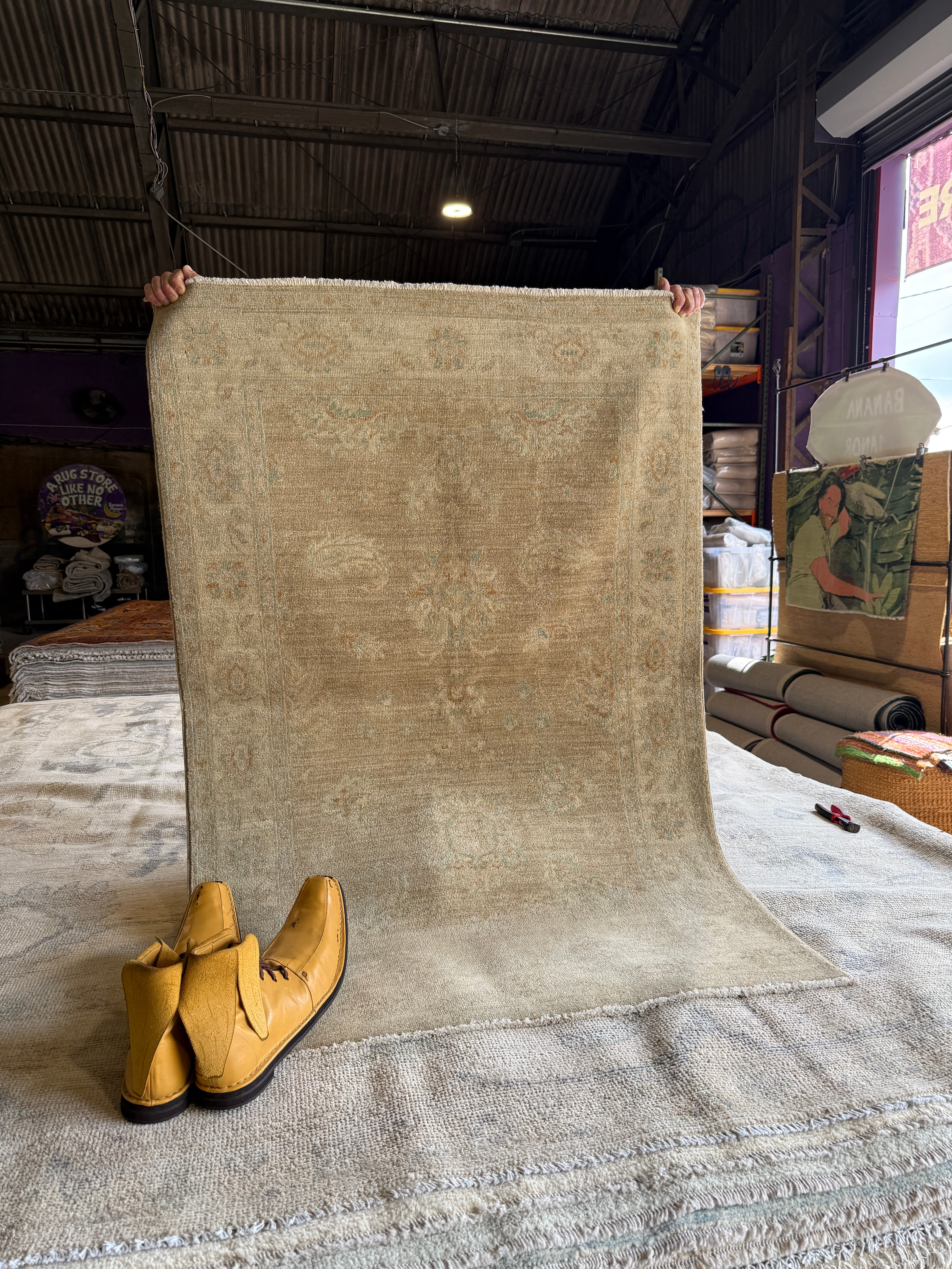 Phylicia Feldman 3.3x4.10 Cream Hand-Knotted Farhan Rug