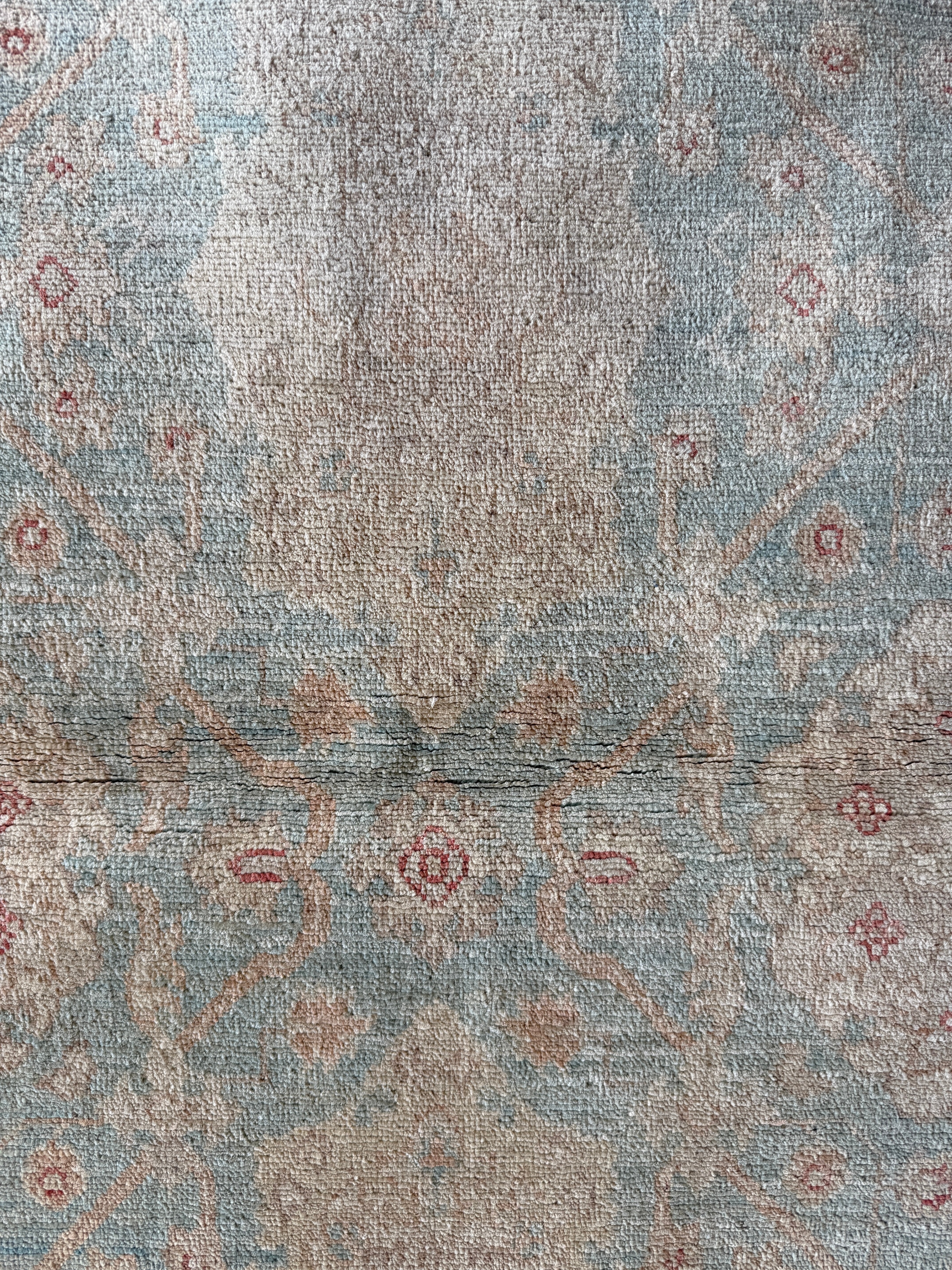 Lauren Adams Jones 3.2x4.9 Light Blue Hand-Knotted Tabriz Rug