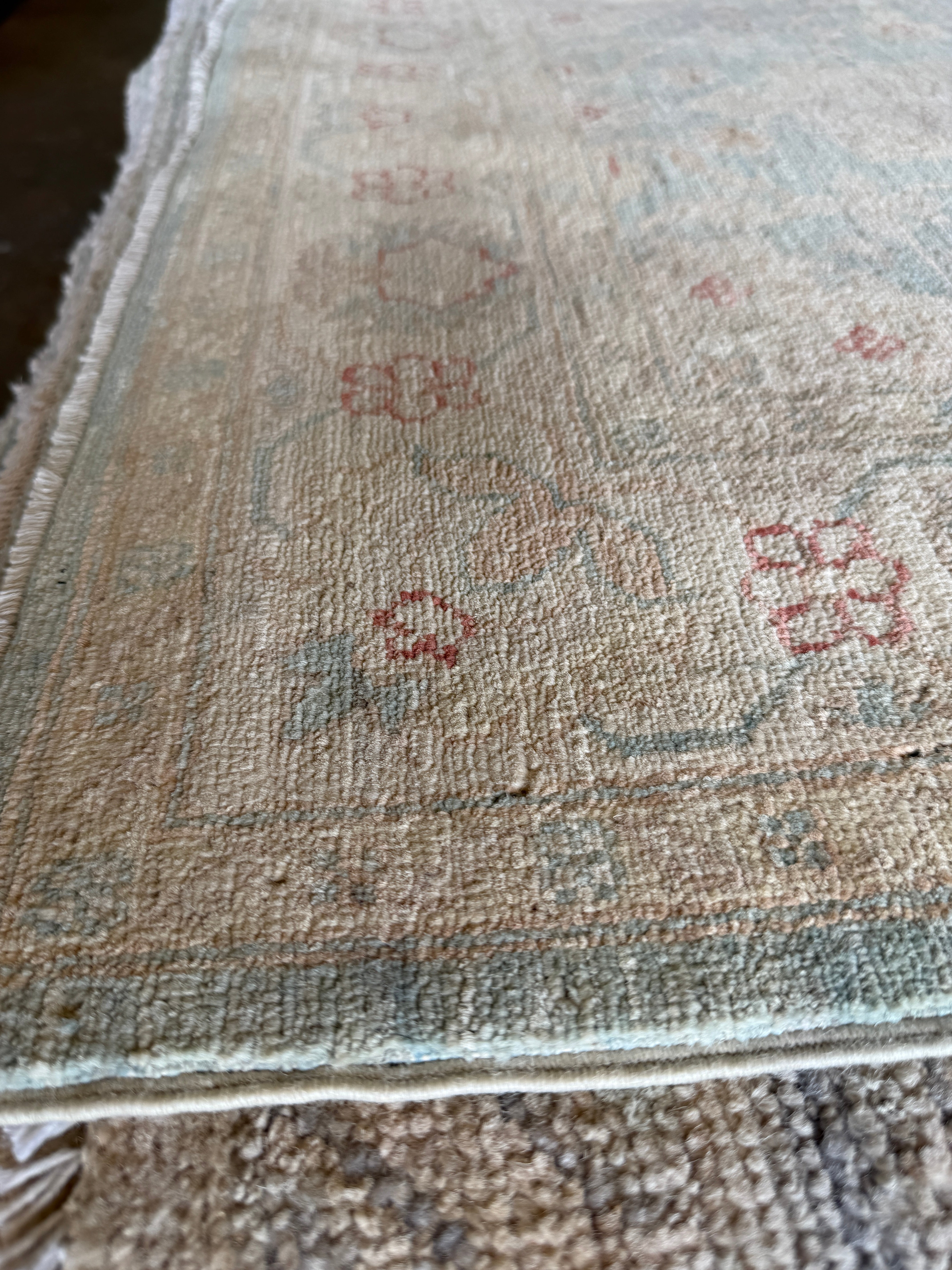 Lauren Adams Jones 3.2x4.9 Light Blue Hand-Knotted Tabriz Rug