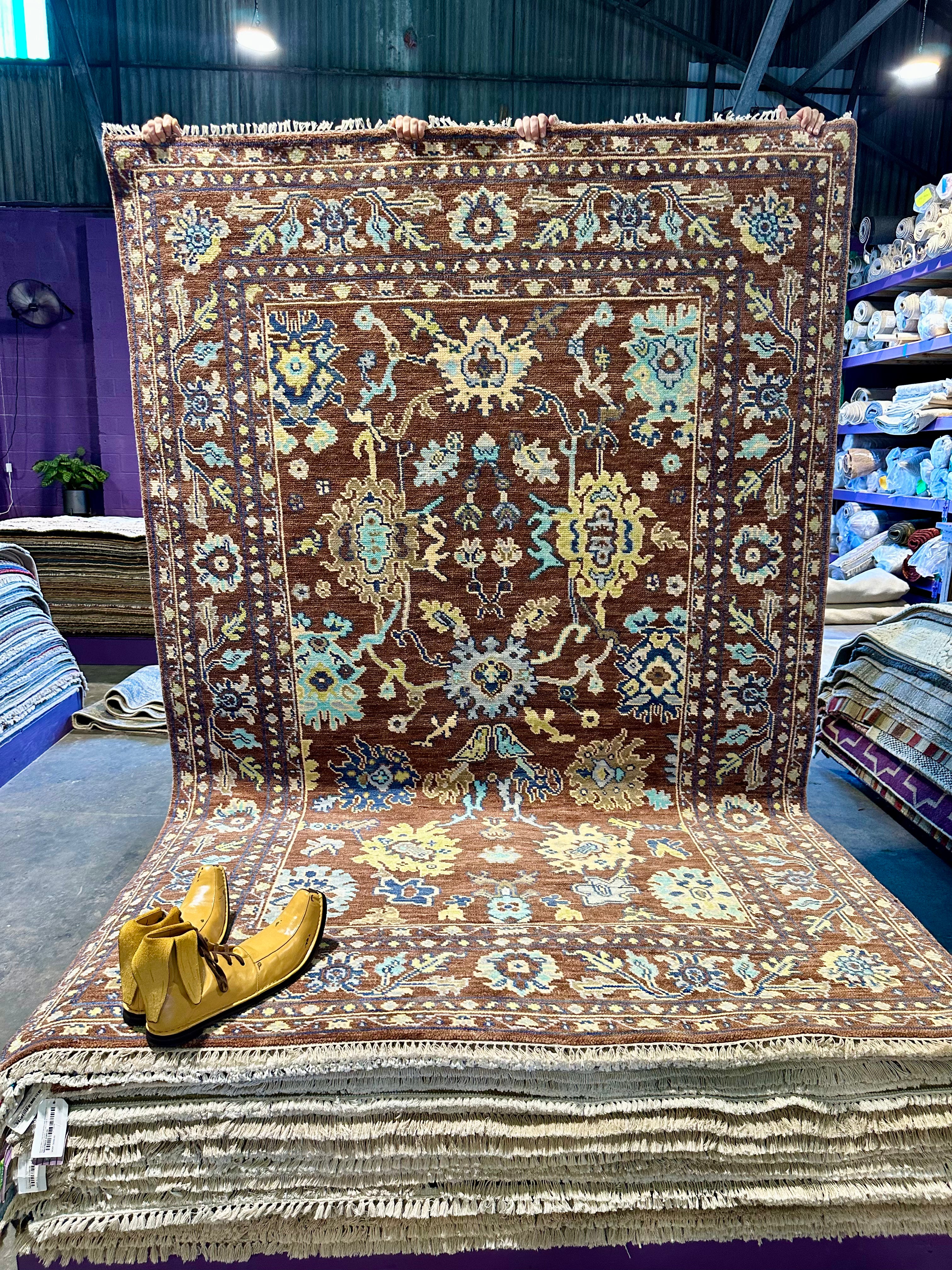 Denise's Friend 6.3x9.6 Brrown Hand-Knotted Oushak