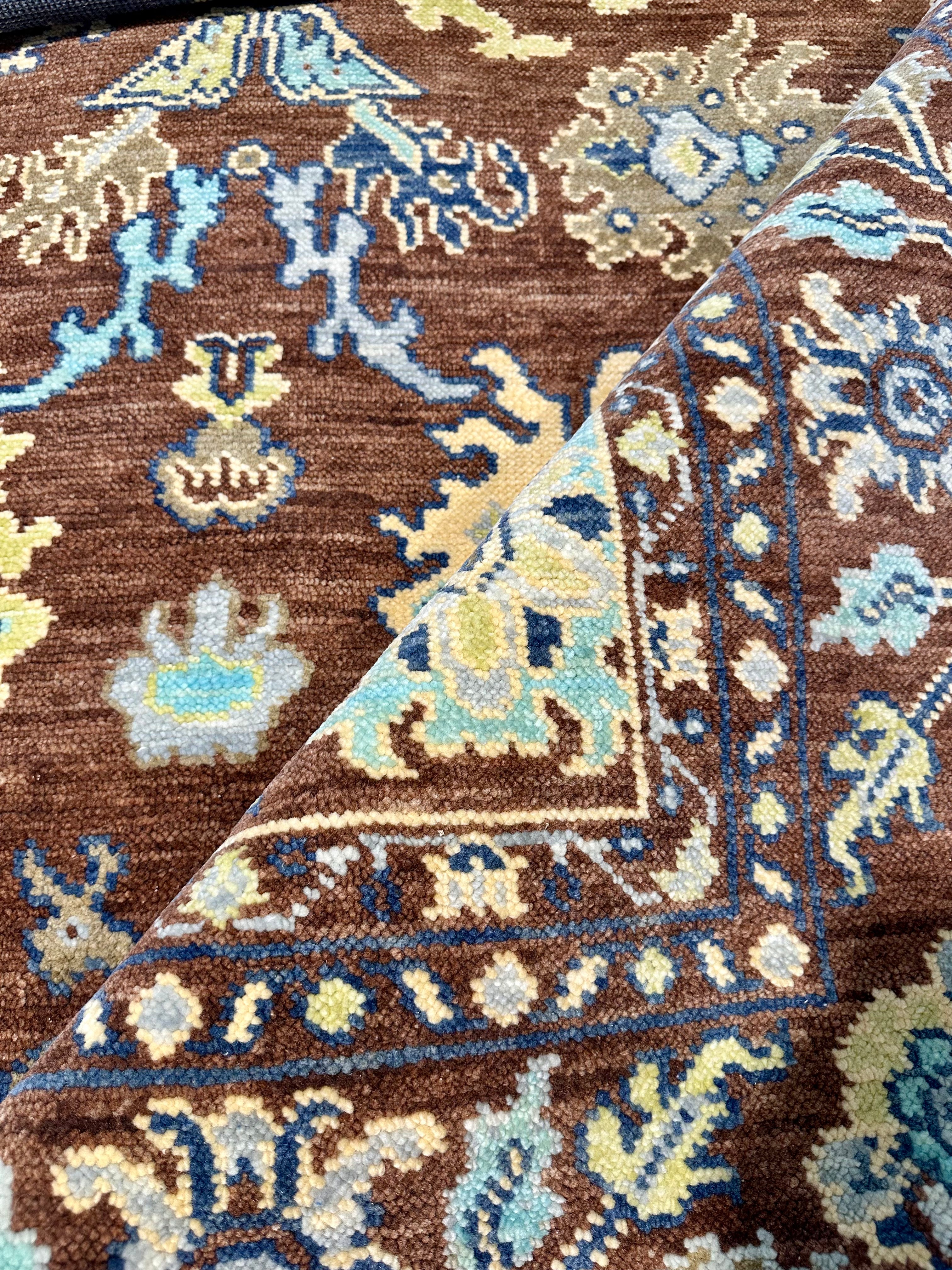 Denise's Friend 6.3x9.6 Brrown Hand-Knotted Oushak