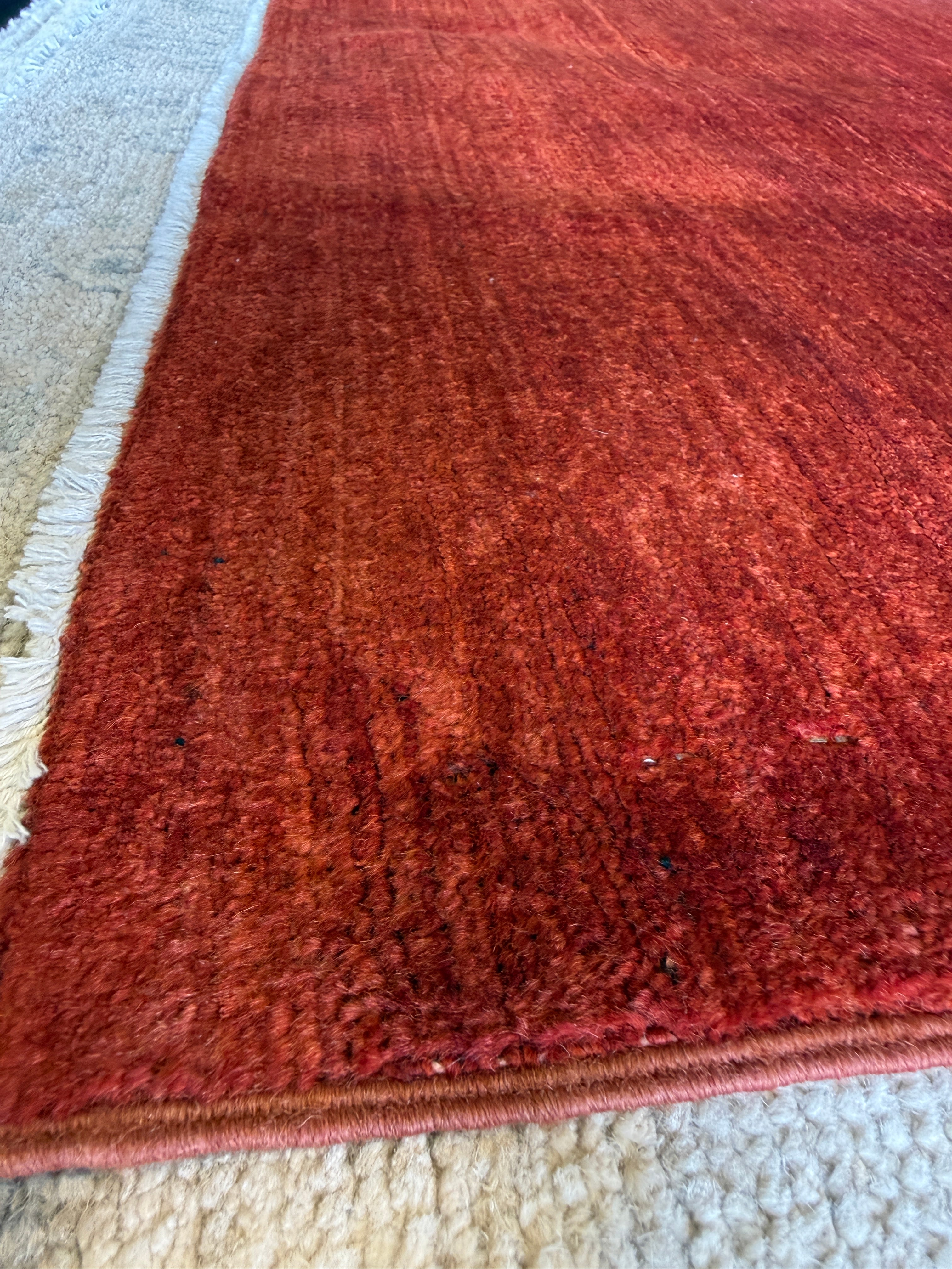 Eva Claytor 3.9x5.10 Red Hand-Knotted Farhan Rug