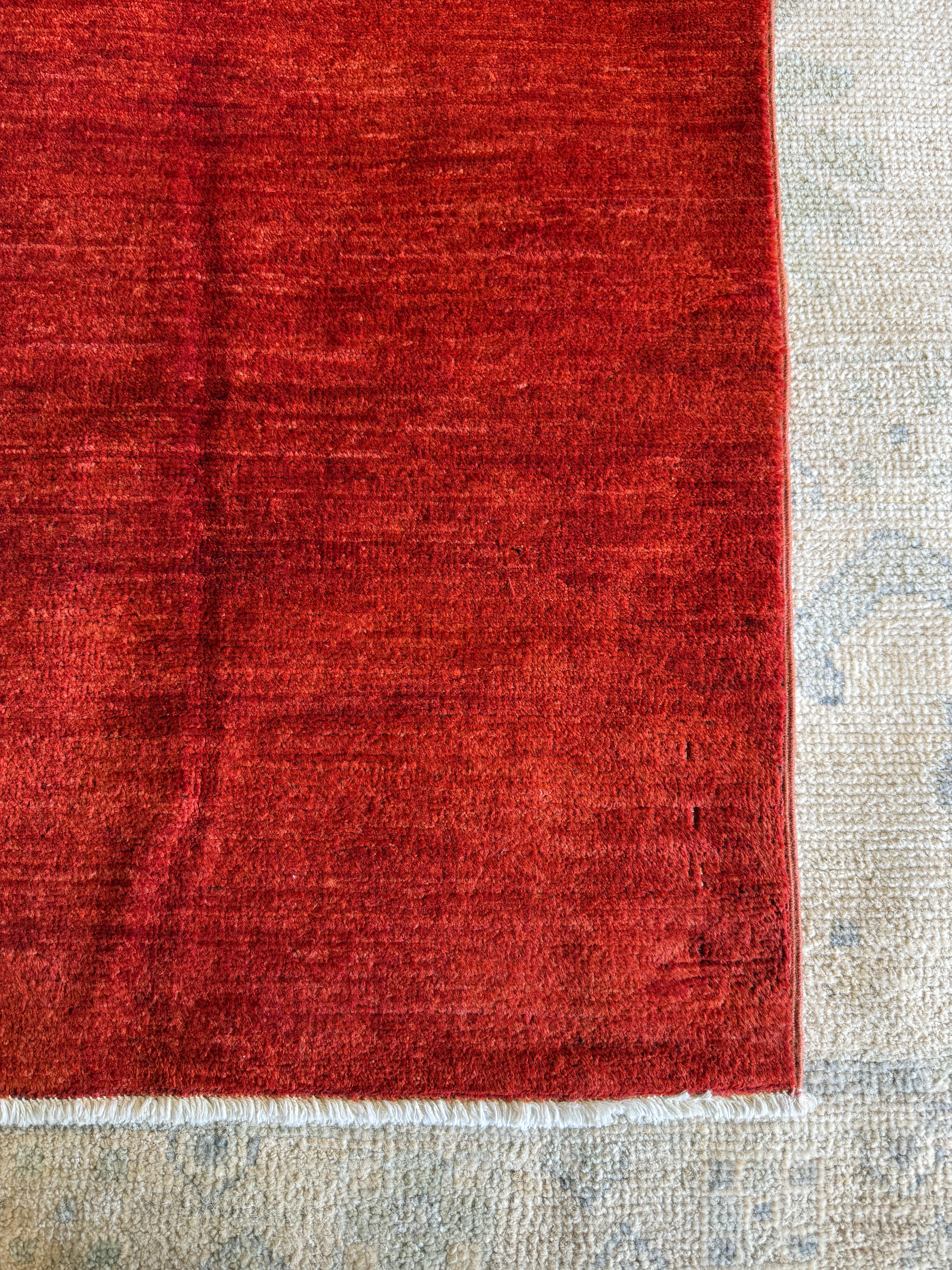 Eva Claytor 3.9x5.10 Red Hand-Knotted Farhan Rug