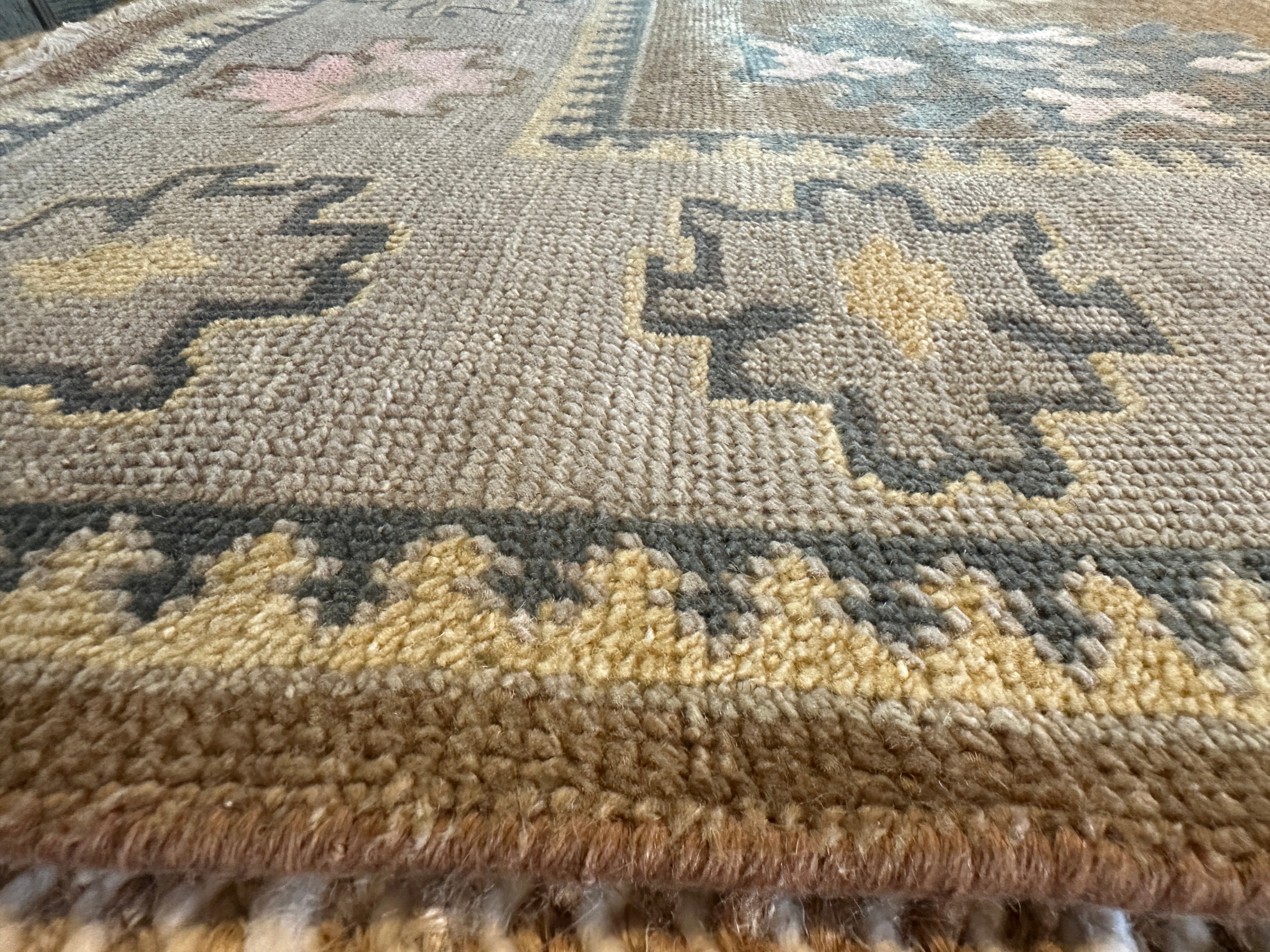 Ashley Dalton 8x10 Brown and Grey Hand-Knotted Oushak Rug