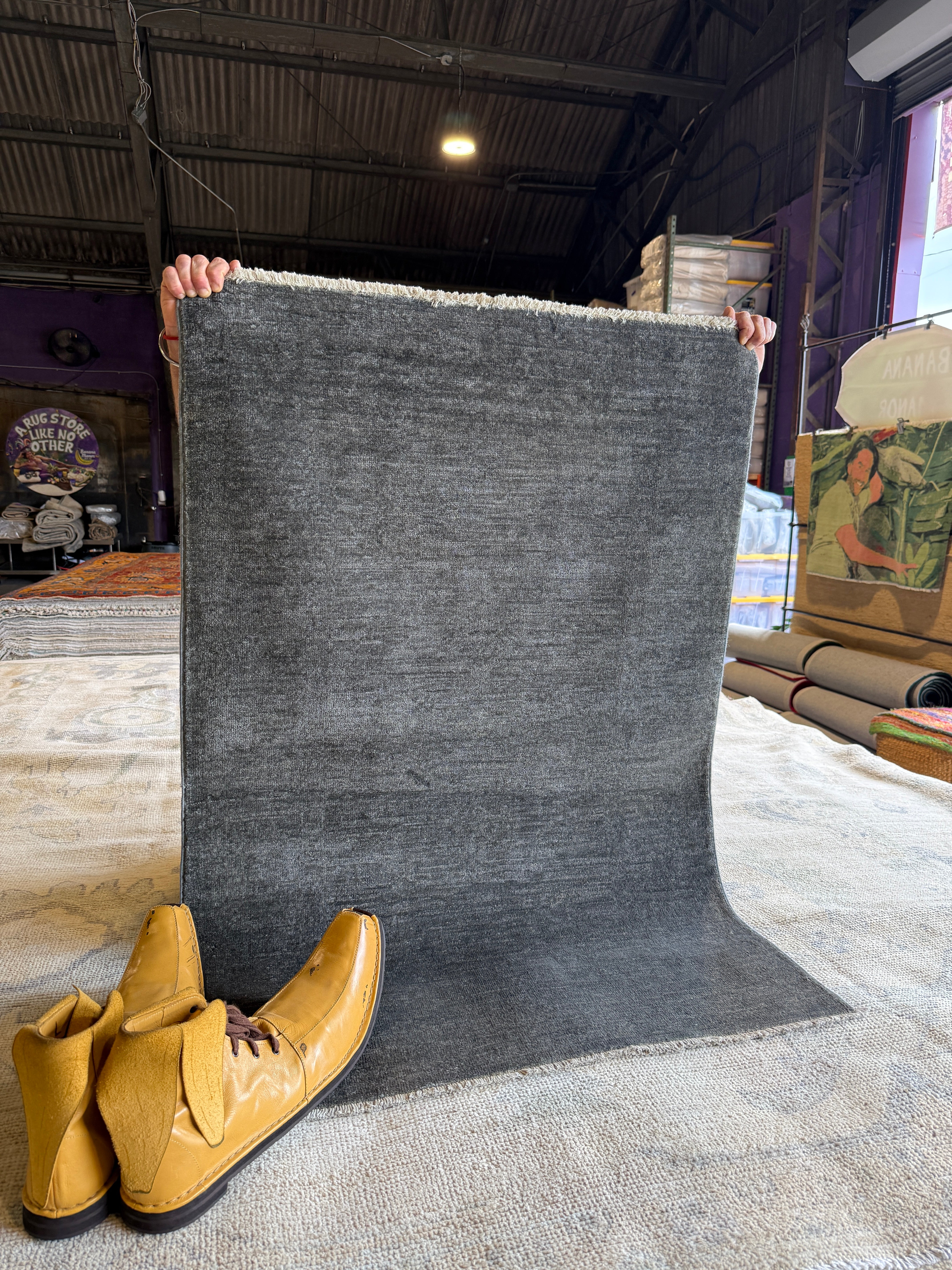 Nicole Mosteller 2.9x4.1 Grey Hand-Knotted Farhan Rug