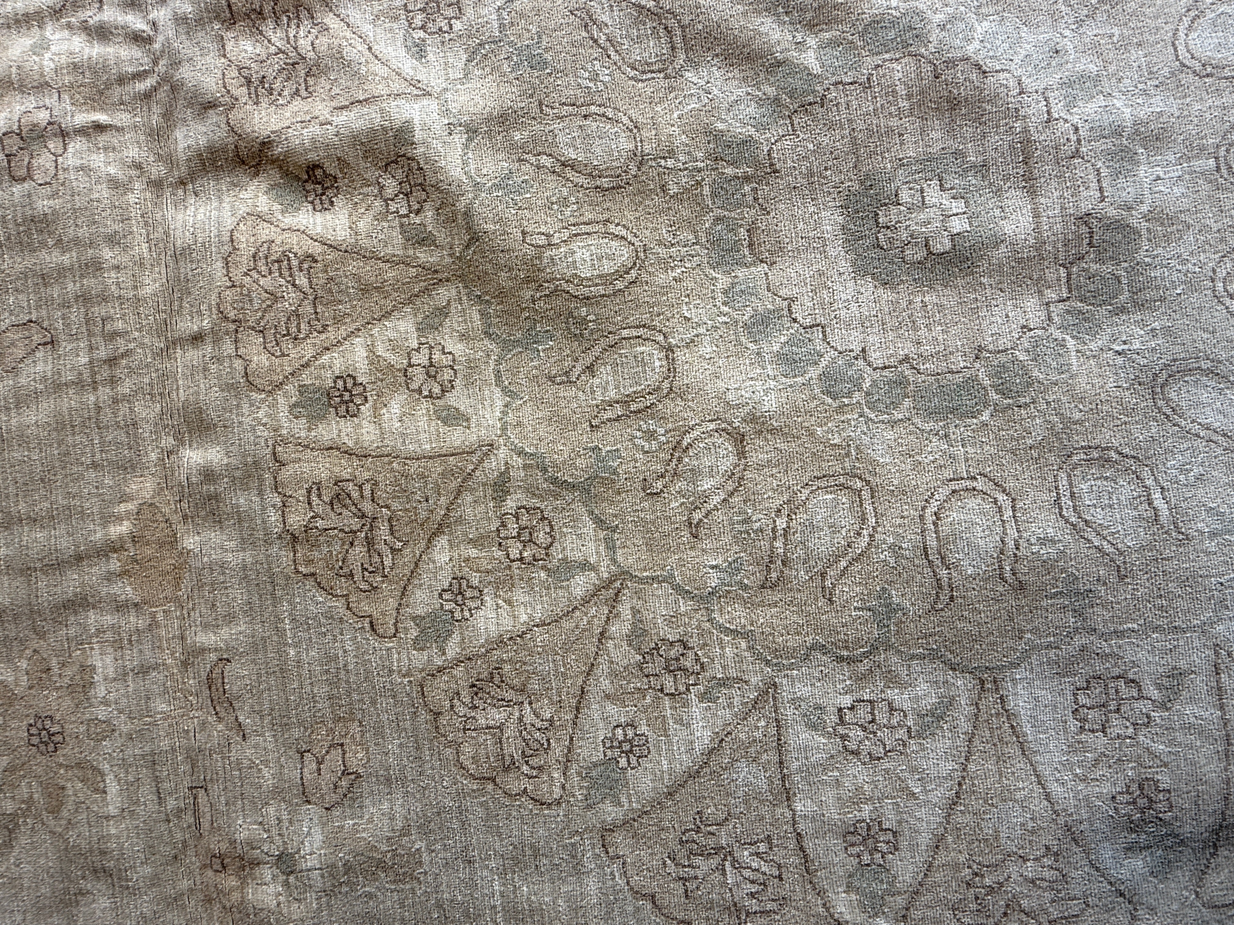 Johanna Turner 7.11x7.10 Cream Hand-Knotted Tabriz Rug