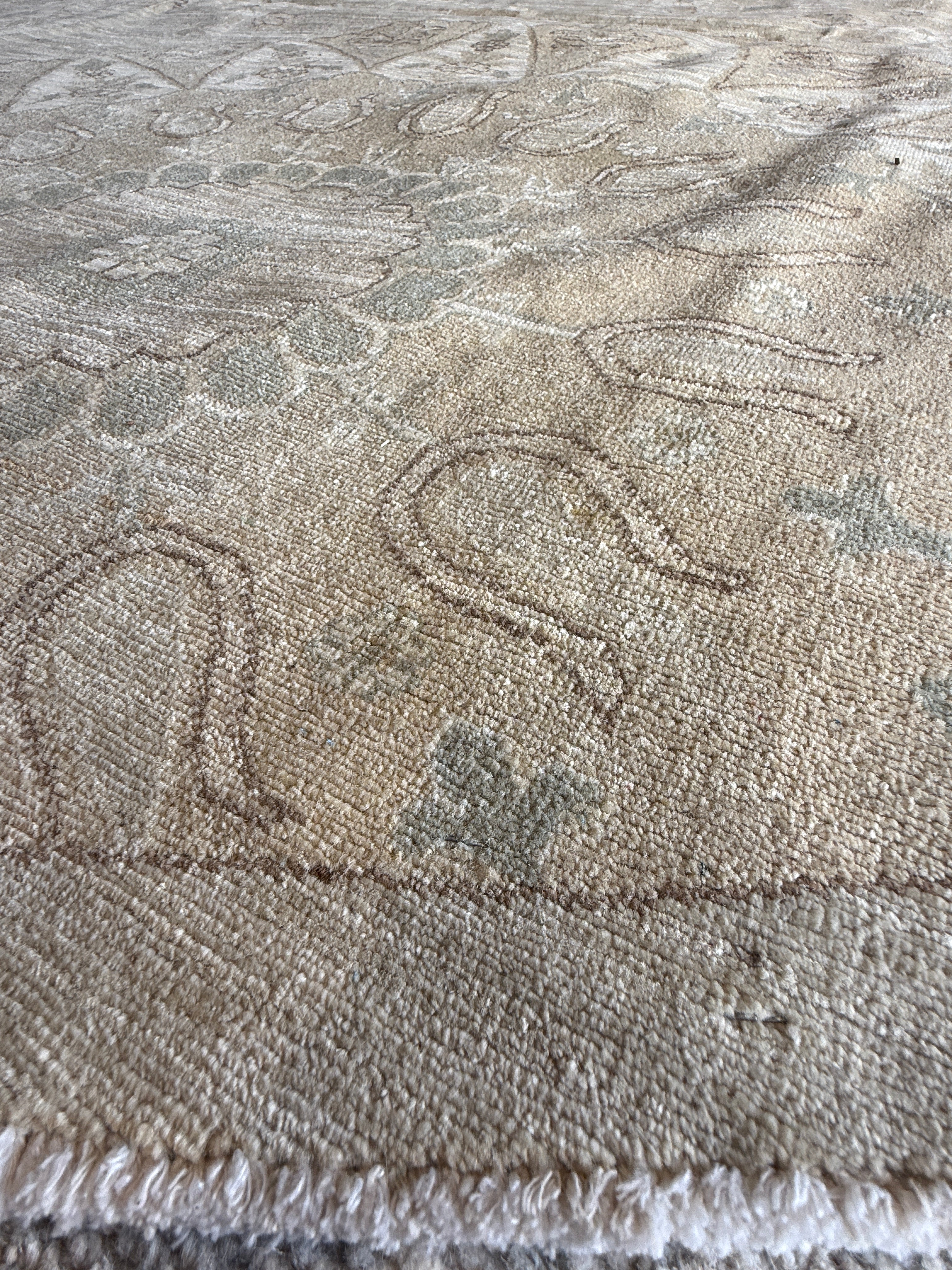 Johanna Turner 7.11x7.10 Cream Hand-Knotted Tabriz Rug