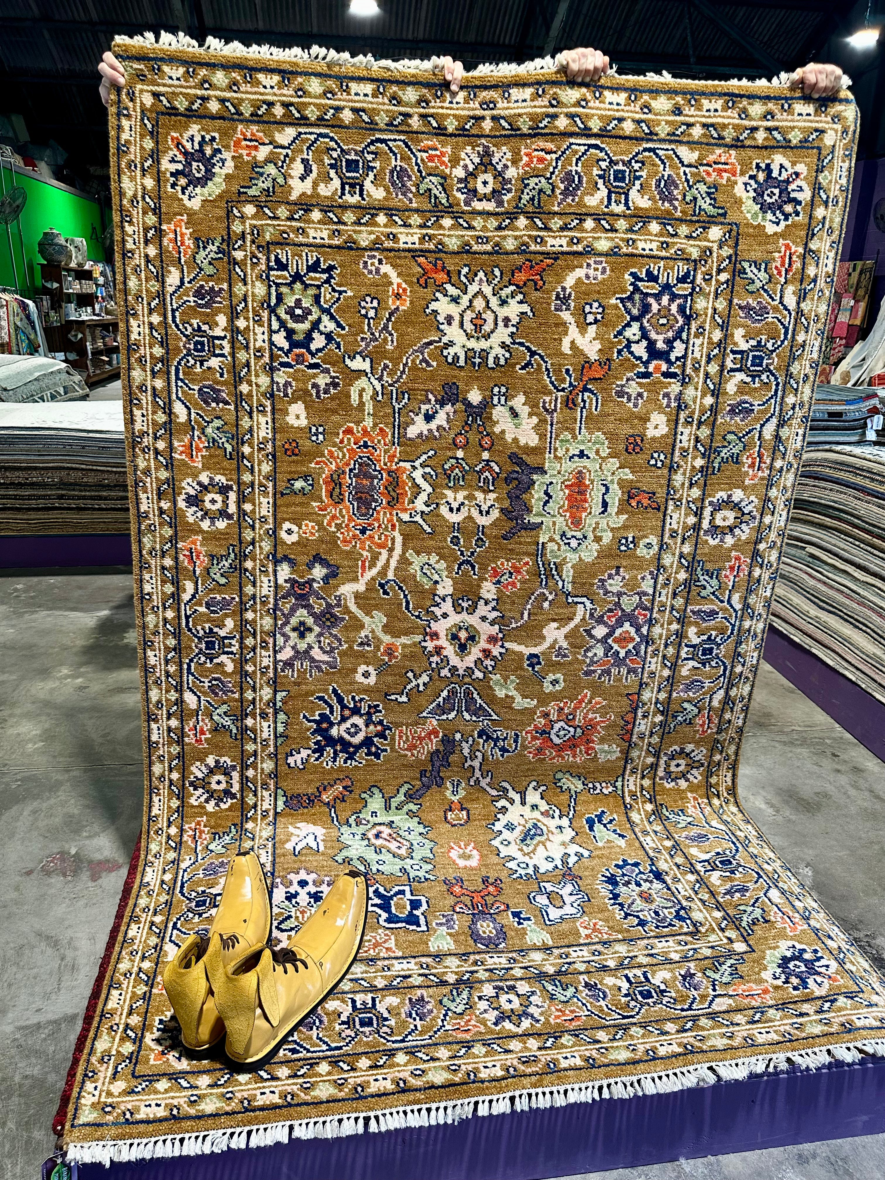 Heather Kozar 5x8 Brown Hand-Knotted Oushak