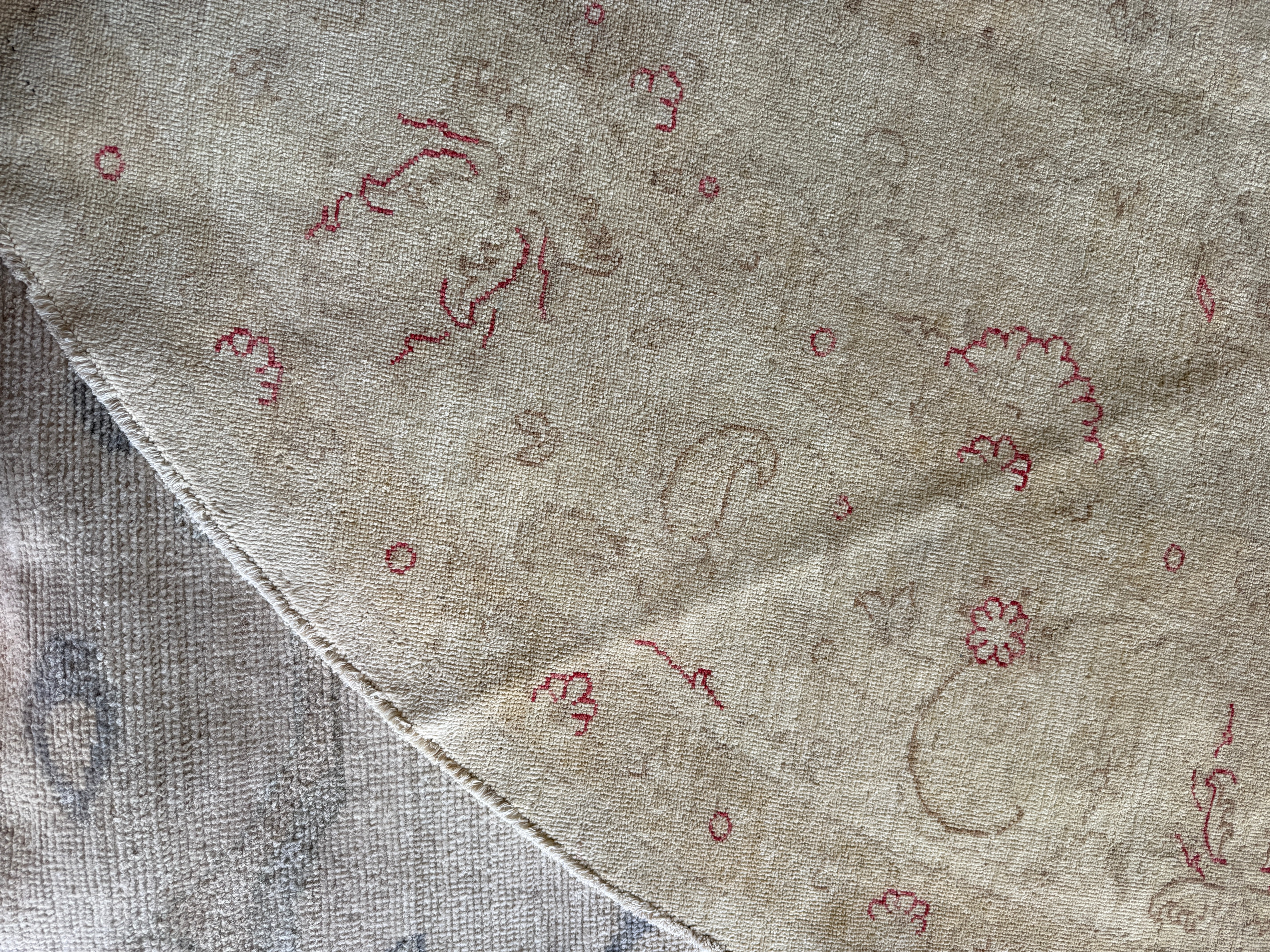 Genevieve 8.6x8.10 Cream Hand-Knotted Farhan Rug
