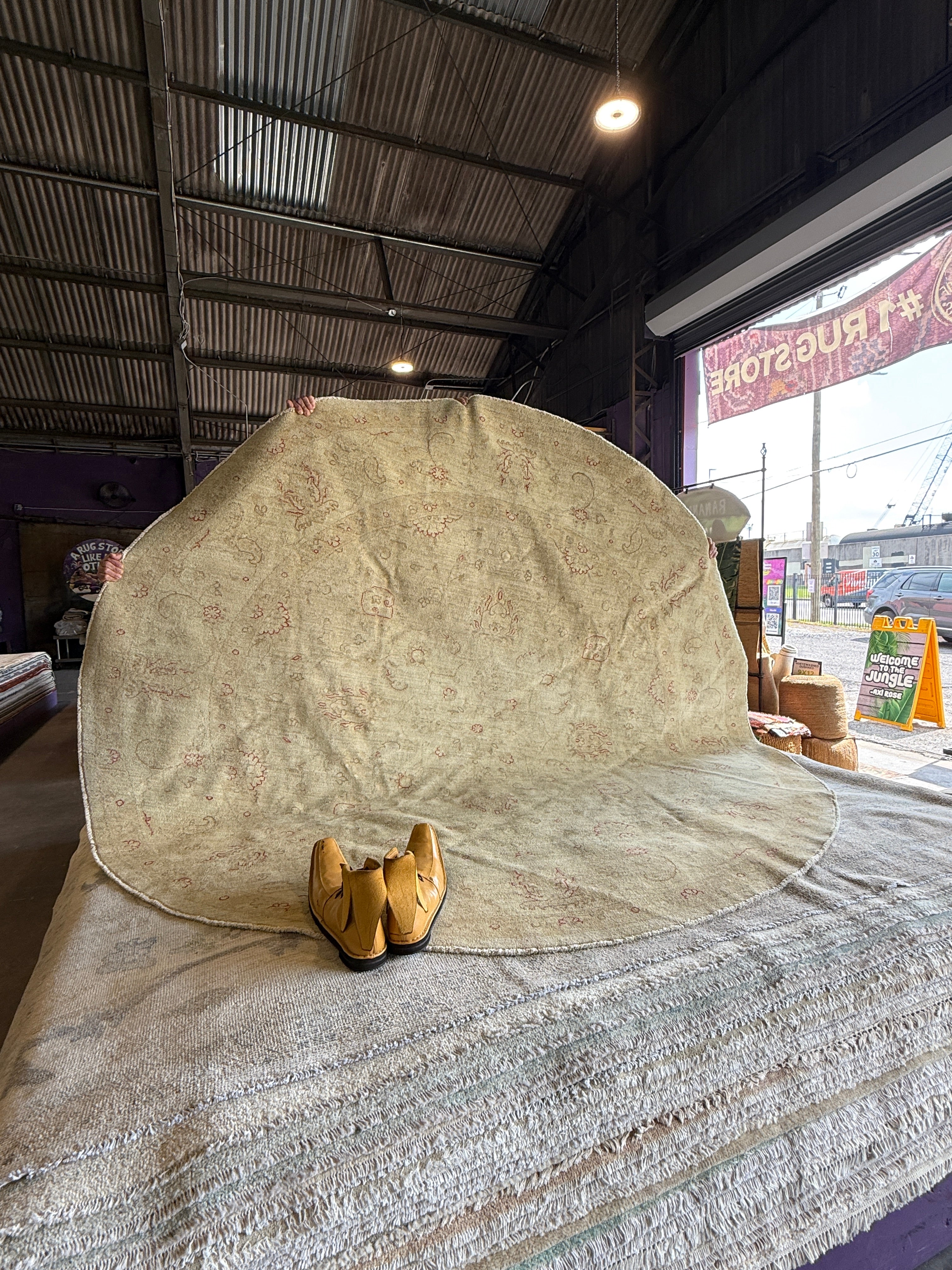 Genevieve 8.6x8.10 Cream Hand-Knotted Farhan Rug