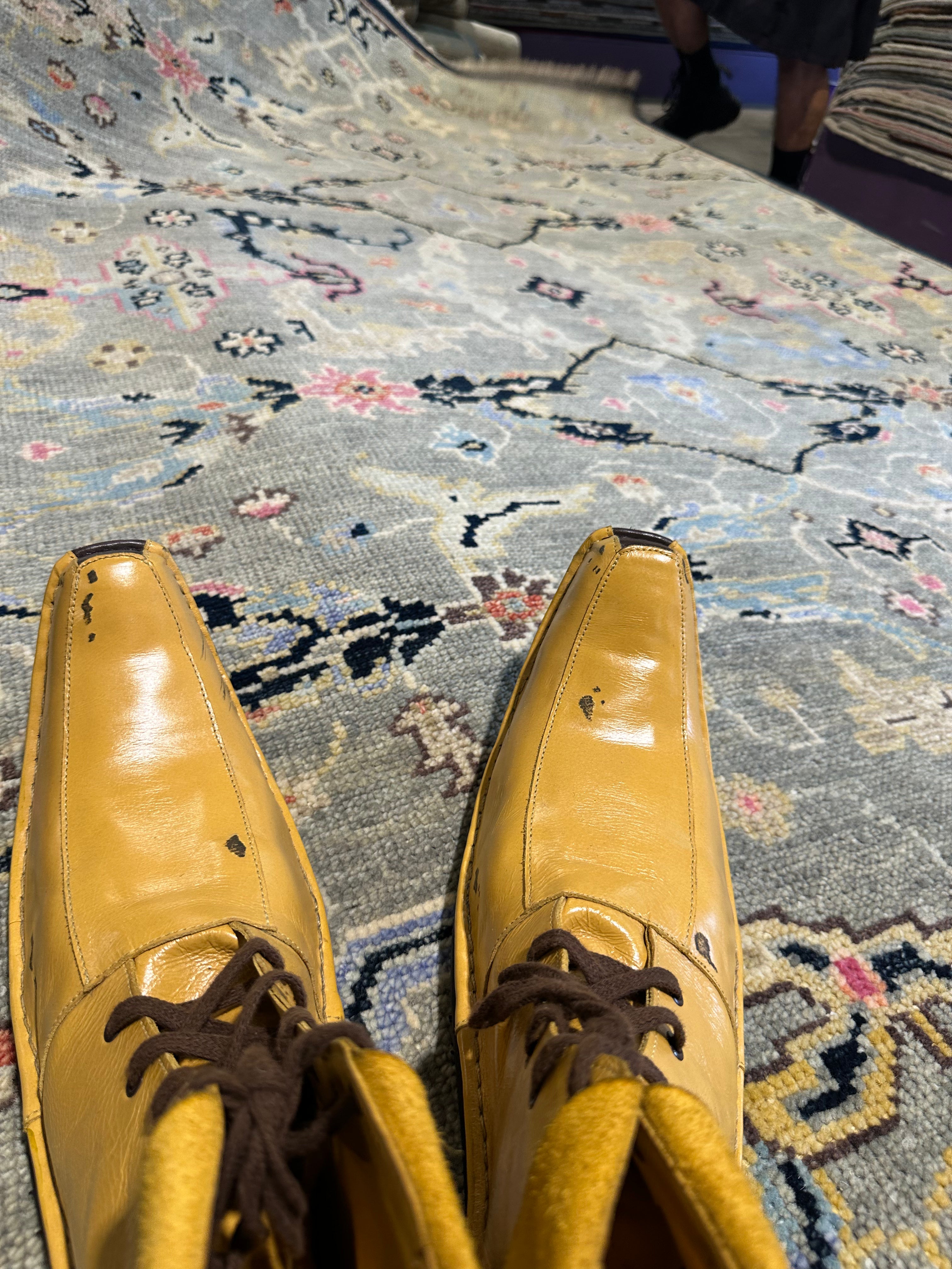 Jay 5x7 Light Grey and Blue Hand-Knotted Oushak Rug