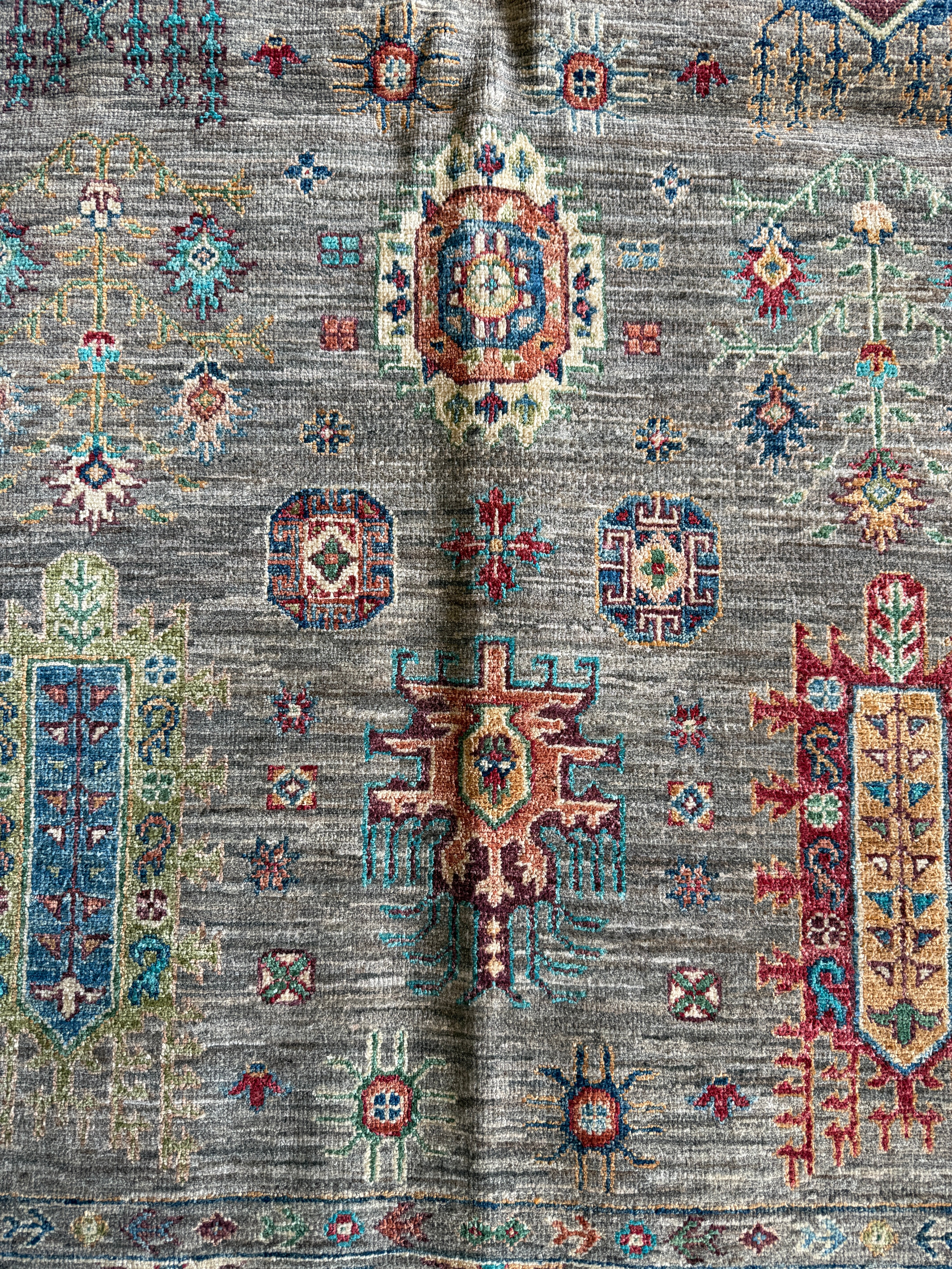 Eimy Forrest 4.2x6.5 Grey Hand-Knotted Sultani Rug
