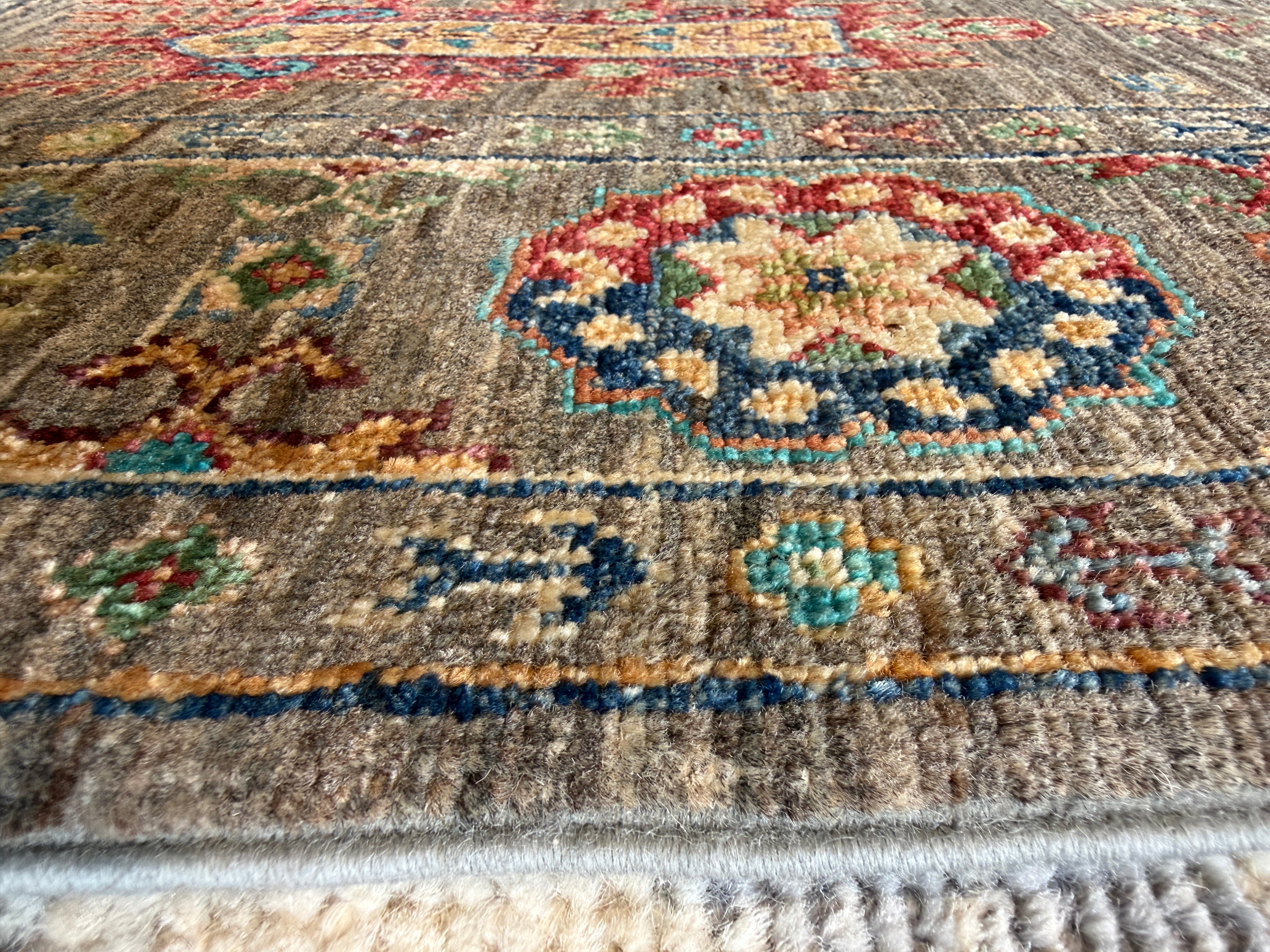 Eimy Forrest 4.2x6.5 Grey Hand-Knotted Sultani Rug