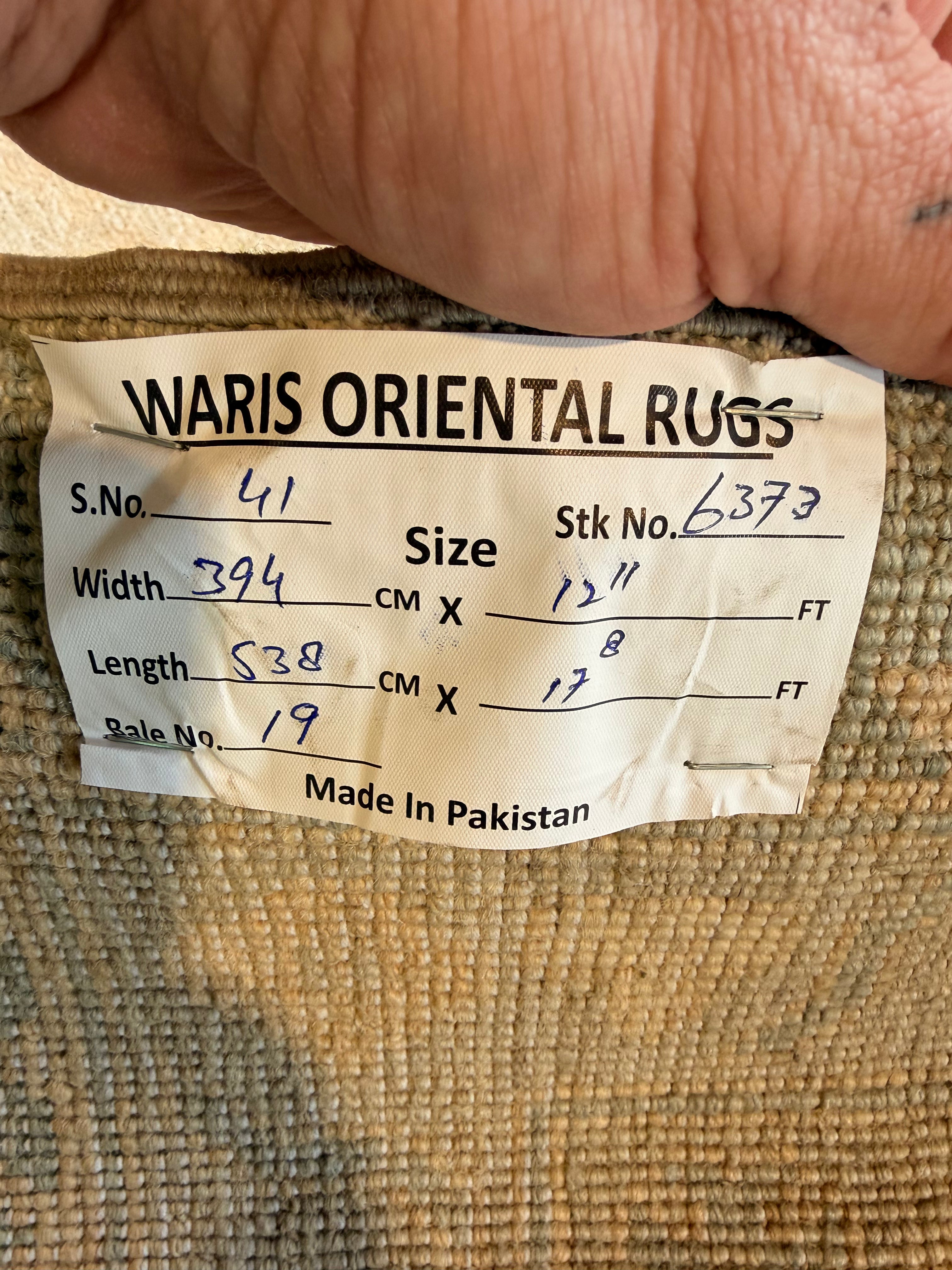 Kenzie 12.11x17.8 Blue Whitewashed Afghani Oushak Rug