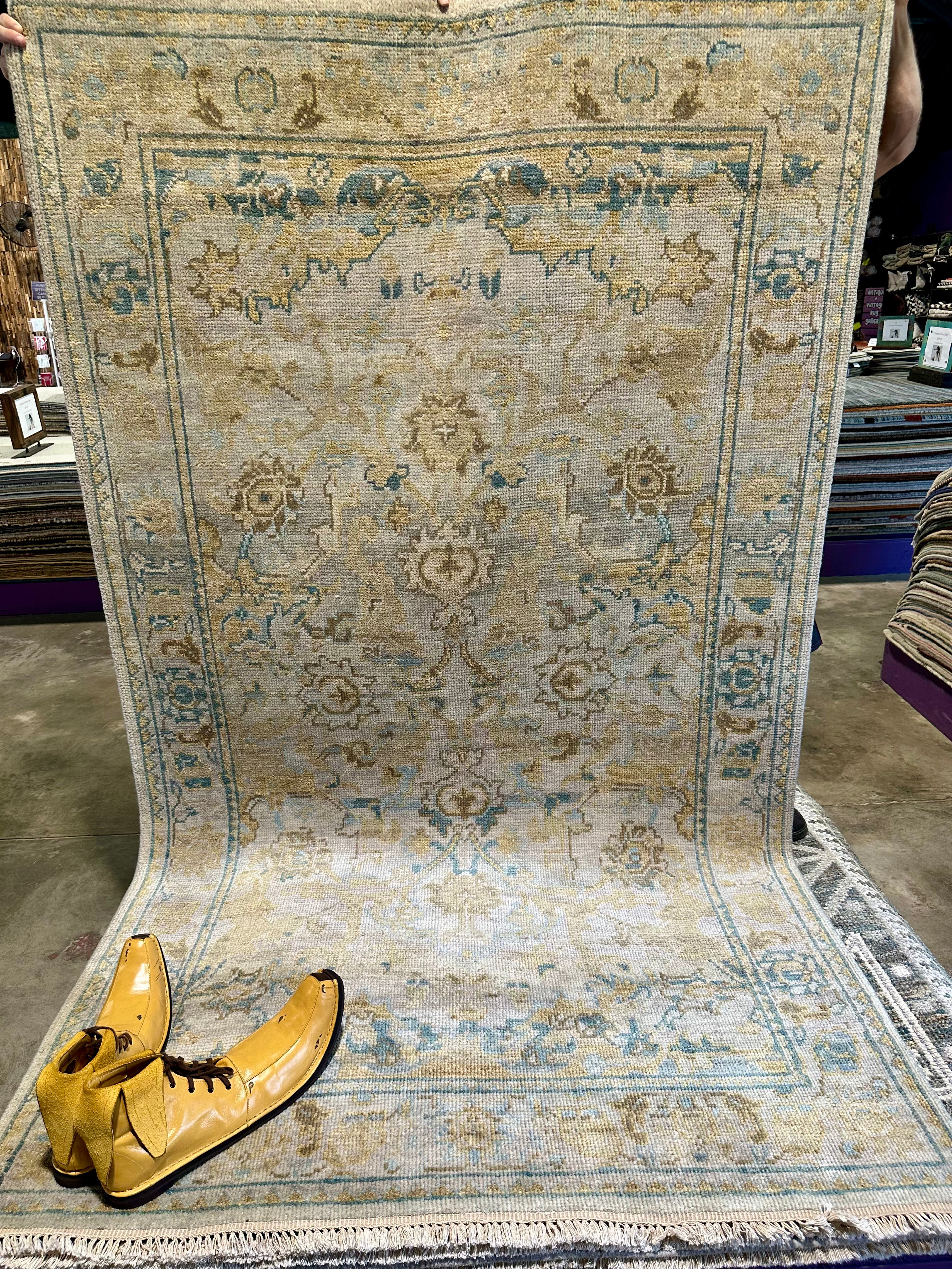 Edenboro 5x8 Beige Hand-Knotted Oushak Rug