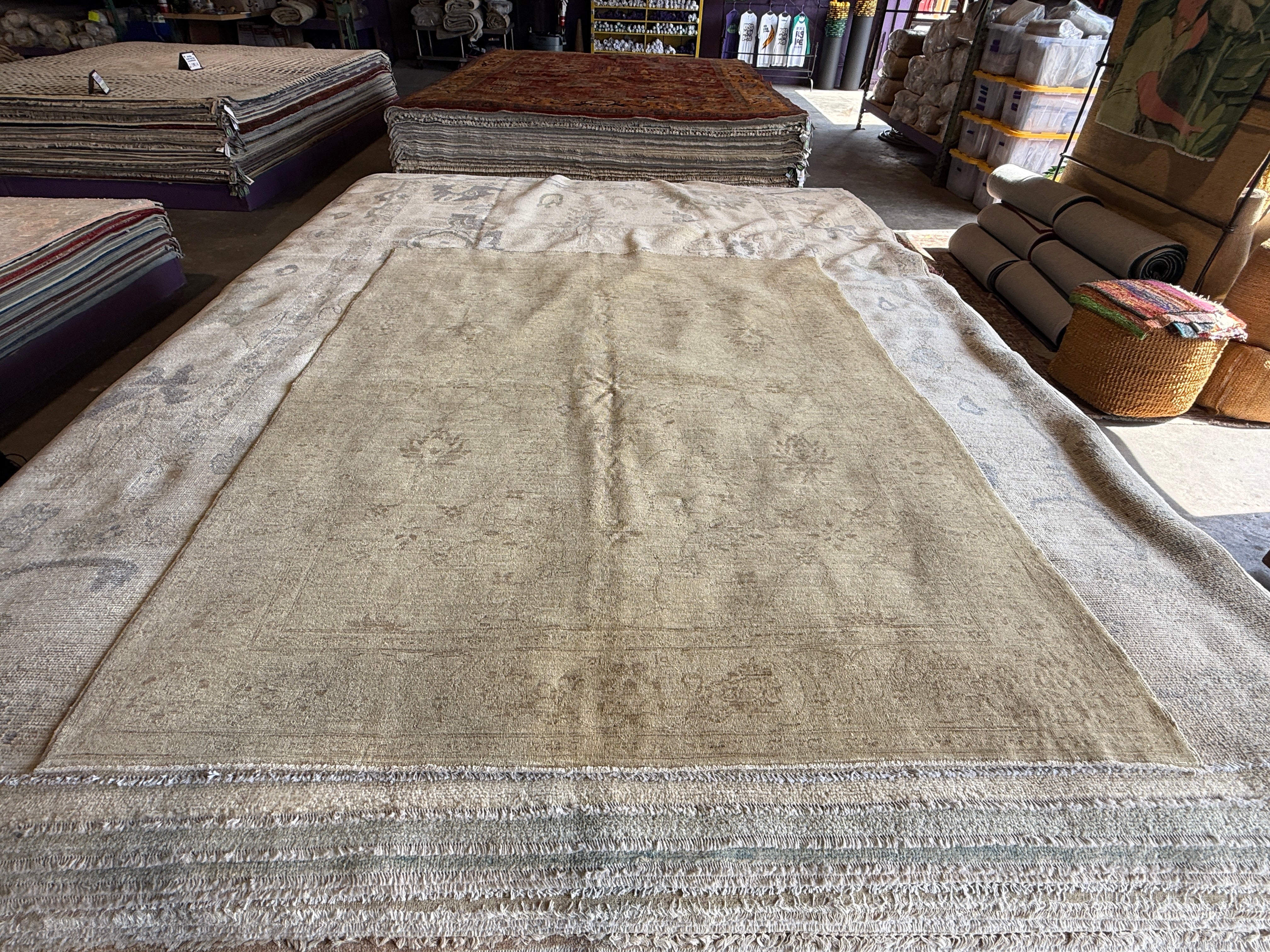 Eryn Krueger Mekash 5.6x7 Cream Hand-Knotted Tabriz Rug