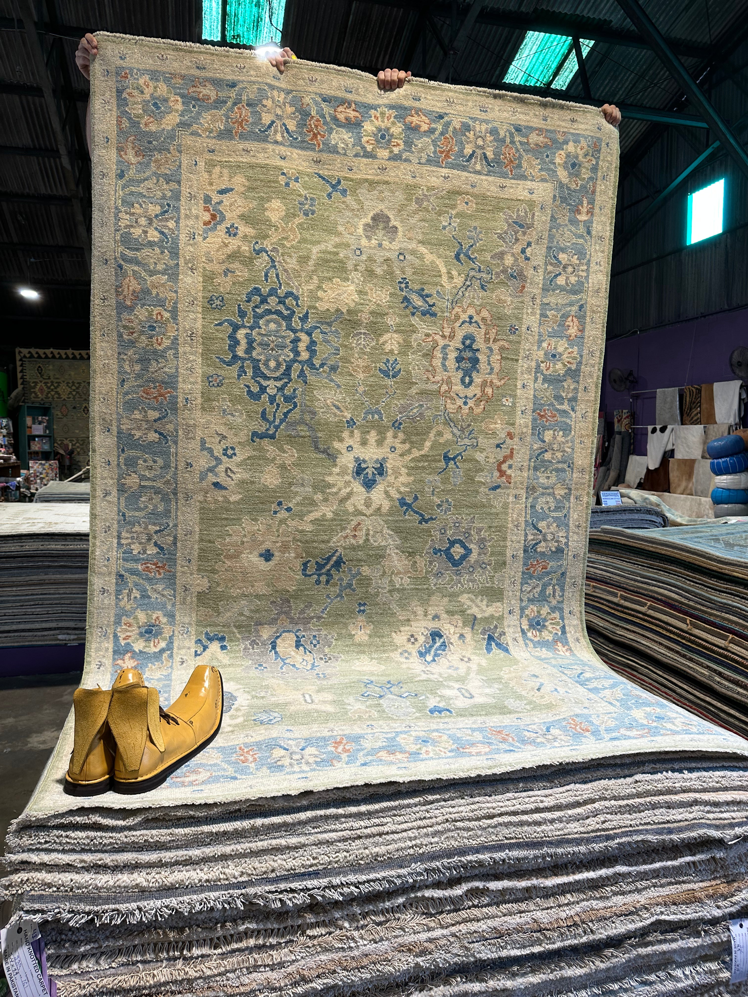 Mona May 5.2x8.1 Afghani Whitewashed Oushak