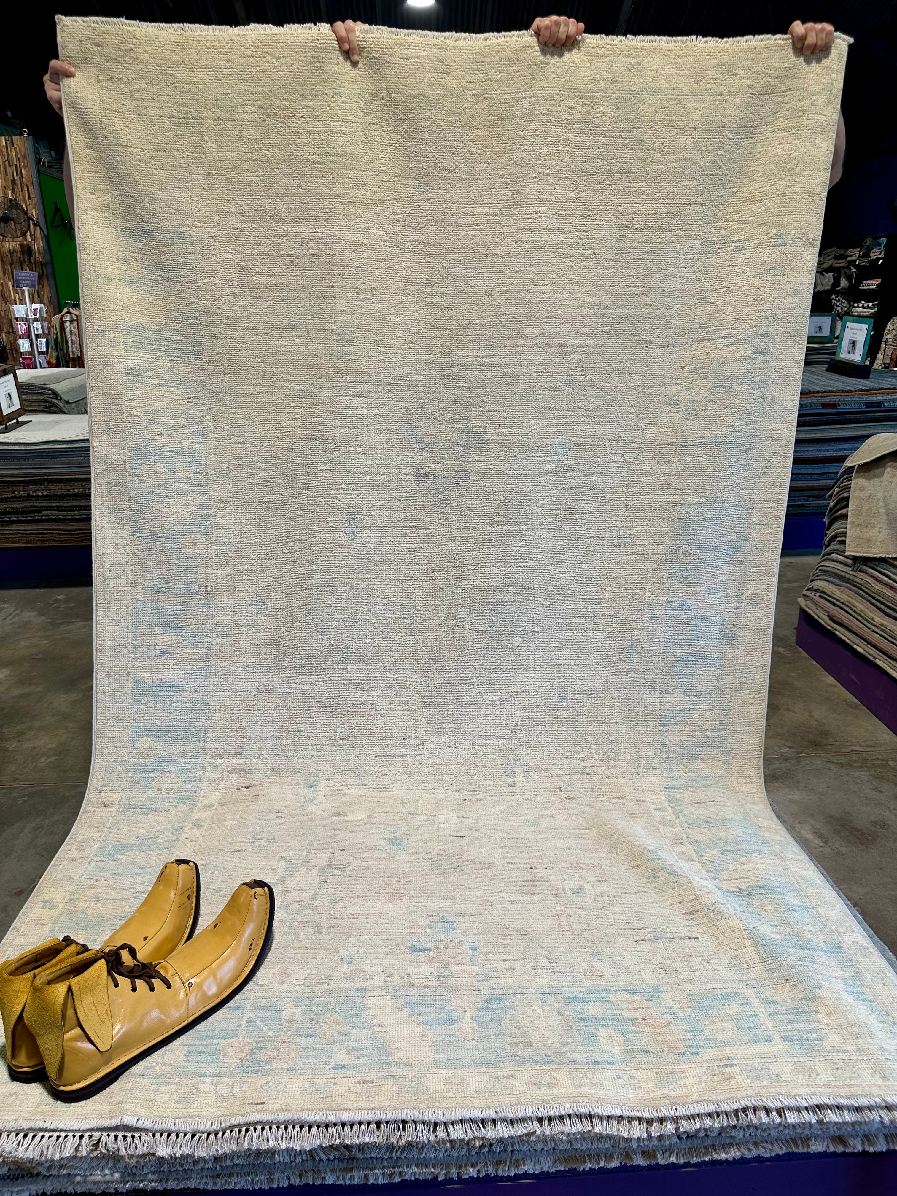 Rosalynn Sumners 5.3x8.1 Whitewashed Afghani Oushak