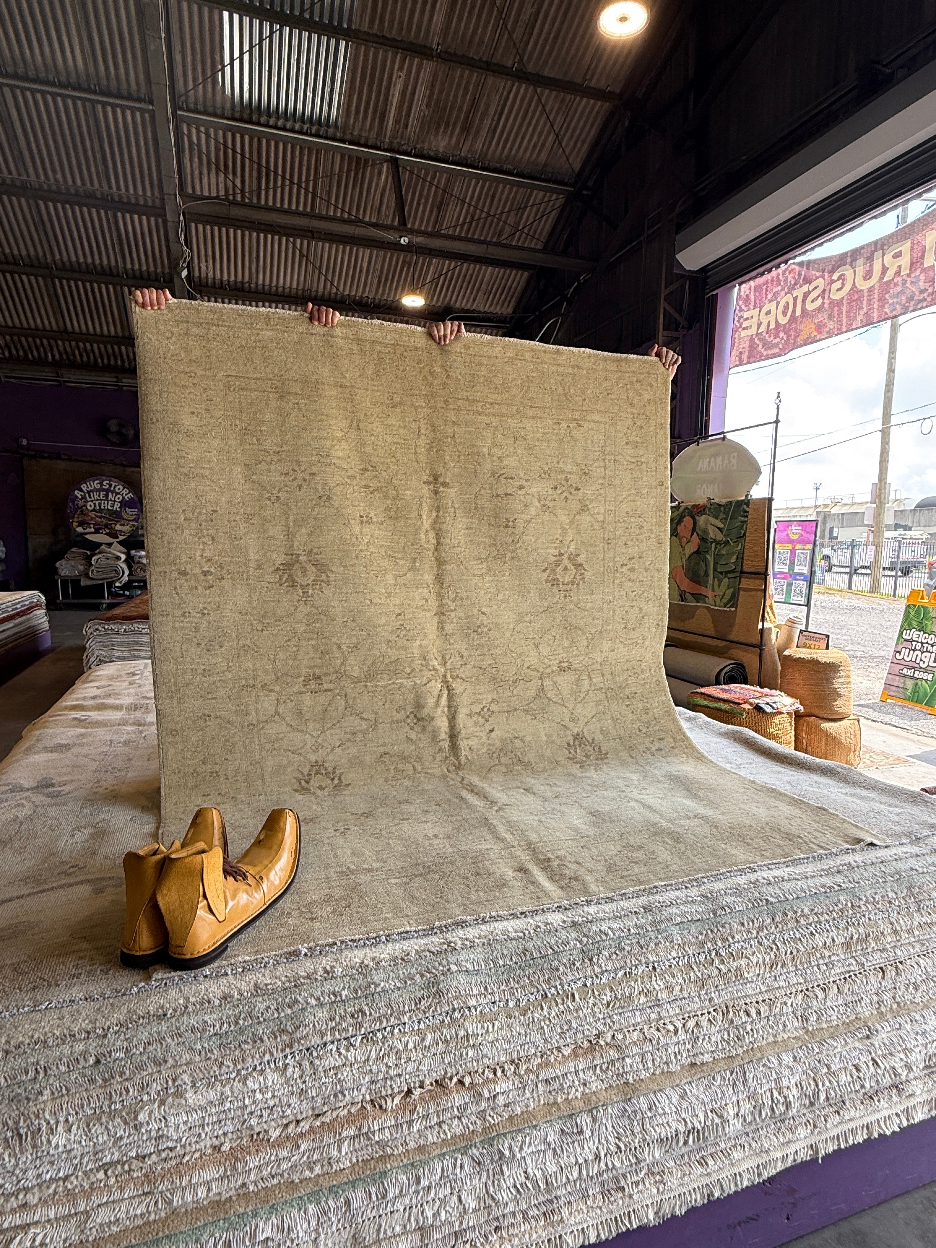 Eryn Krueger Mekash 5.6x7 Cream Hand-Knotted Tabriz Rug