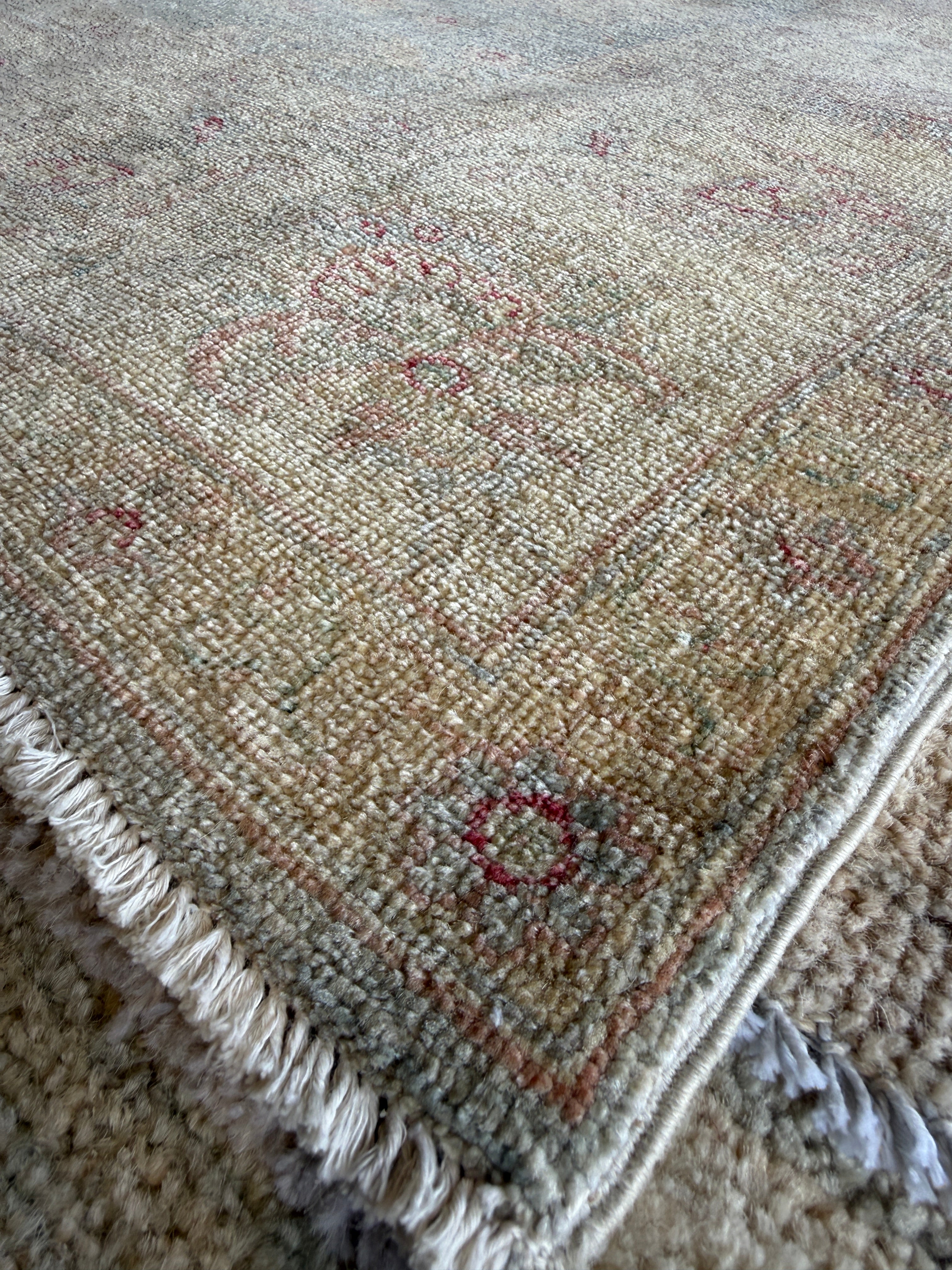 Laura Fox 5.8x7.4 Blue and Pink Hand-Knotted Farhan Rug