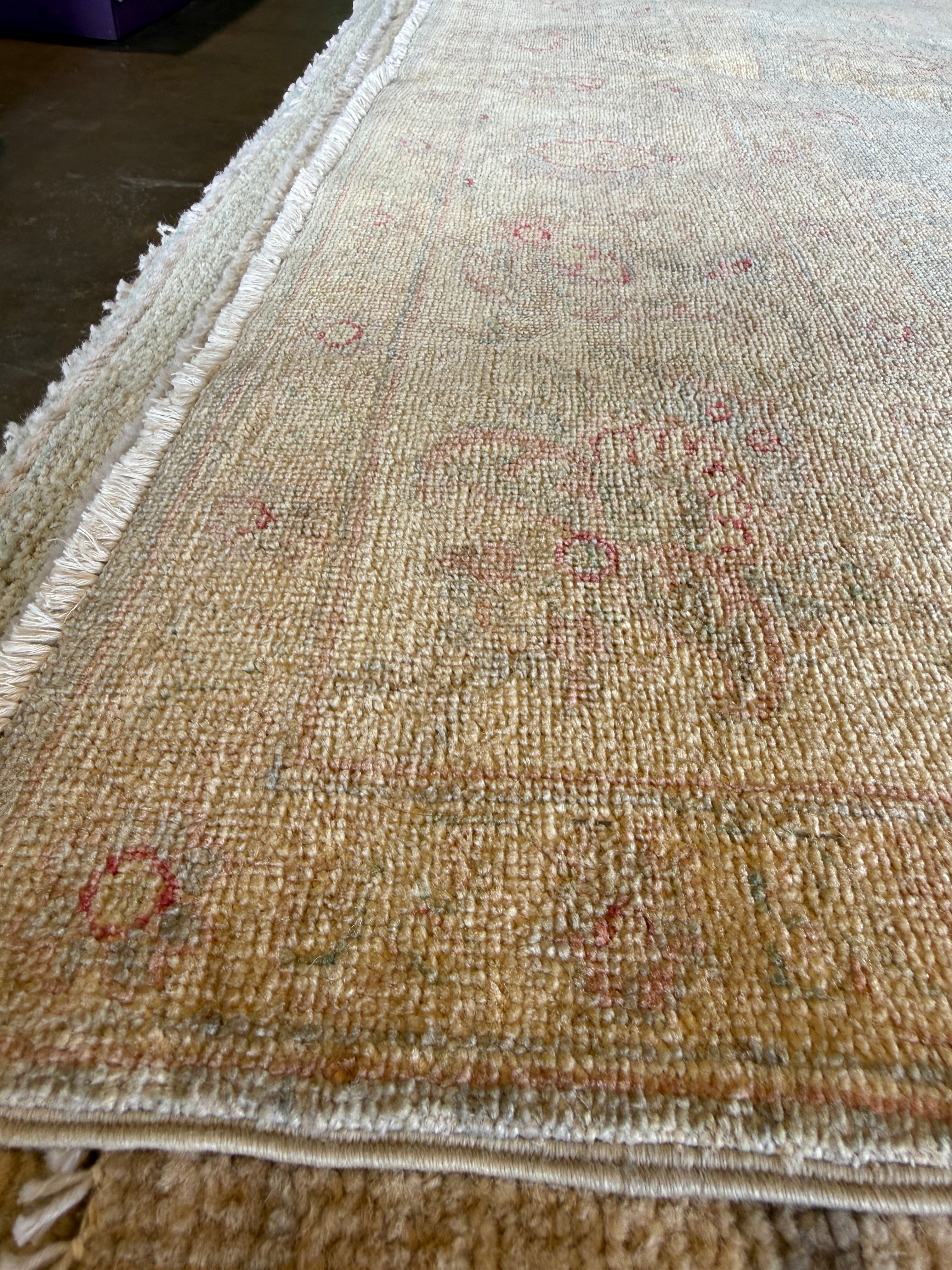 Laura Fox 5.8x7.4 Blue and Pink Hand-Knotted Farhan Rug