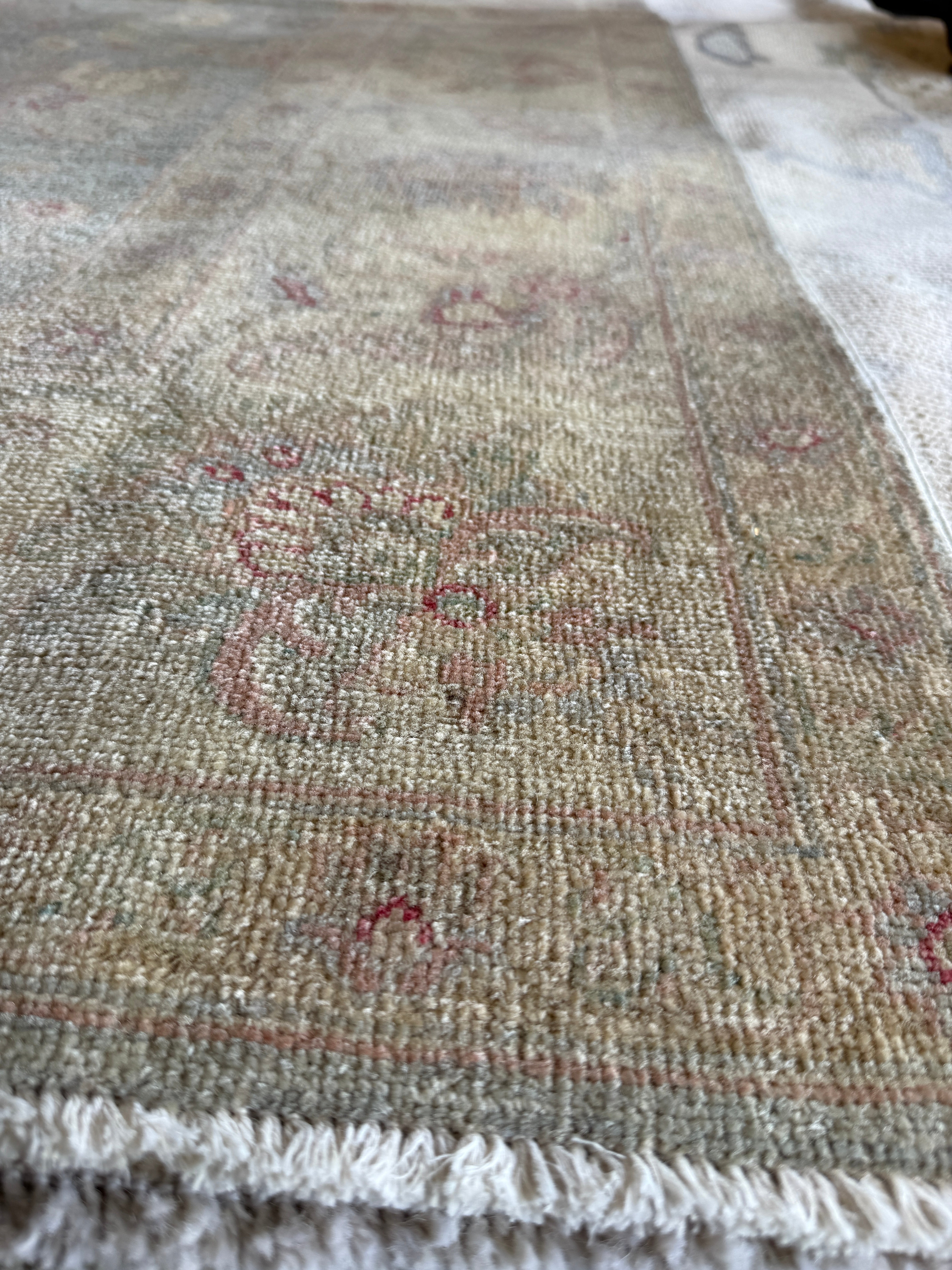 Laura Fox 5.8x7.4 Blue and Pink Hand-Knotted Farhan Rug