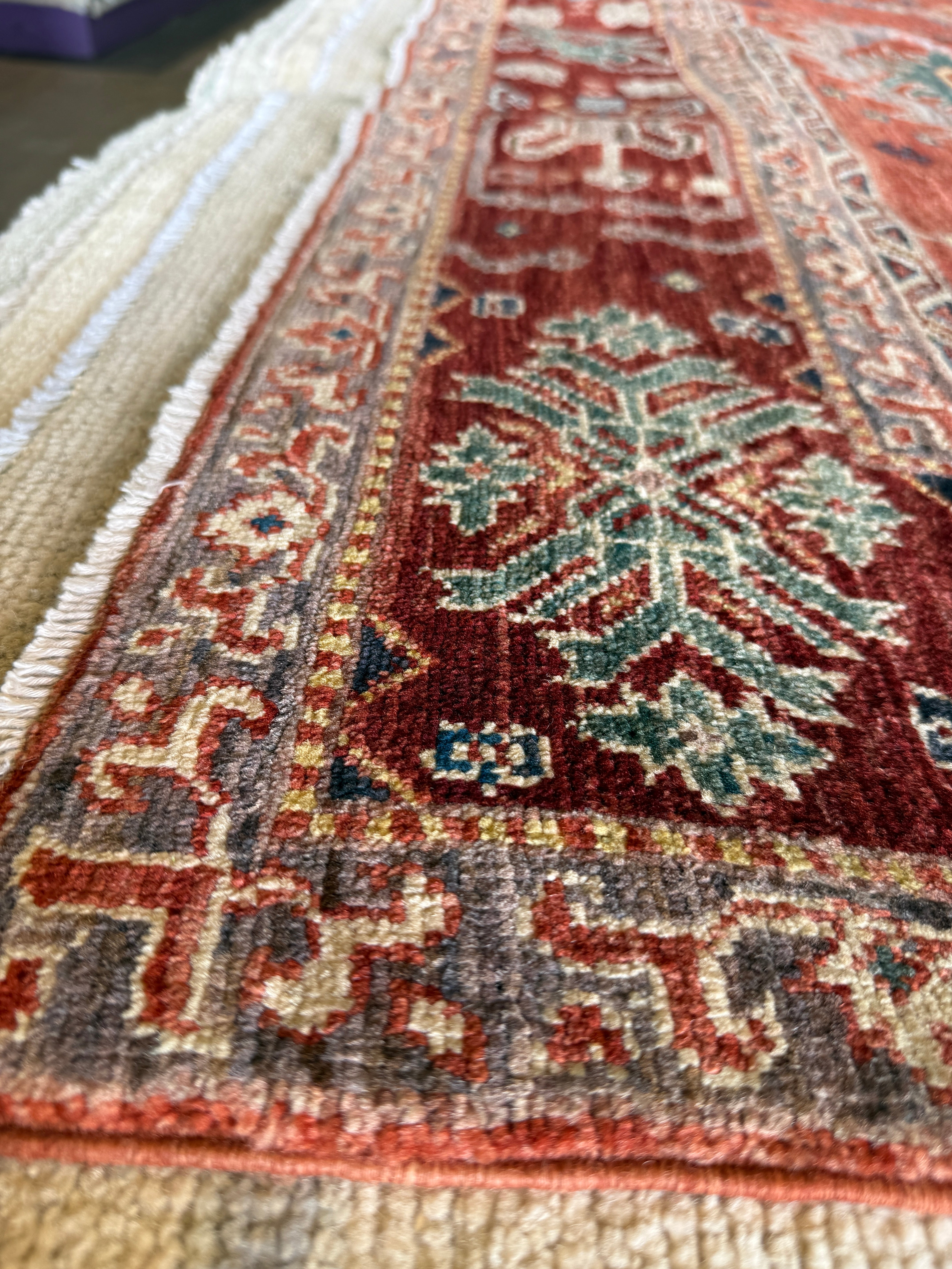 Katrina Rice 5.8x7.11 Red Hand-Knotted Humna Rug