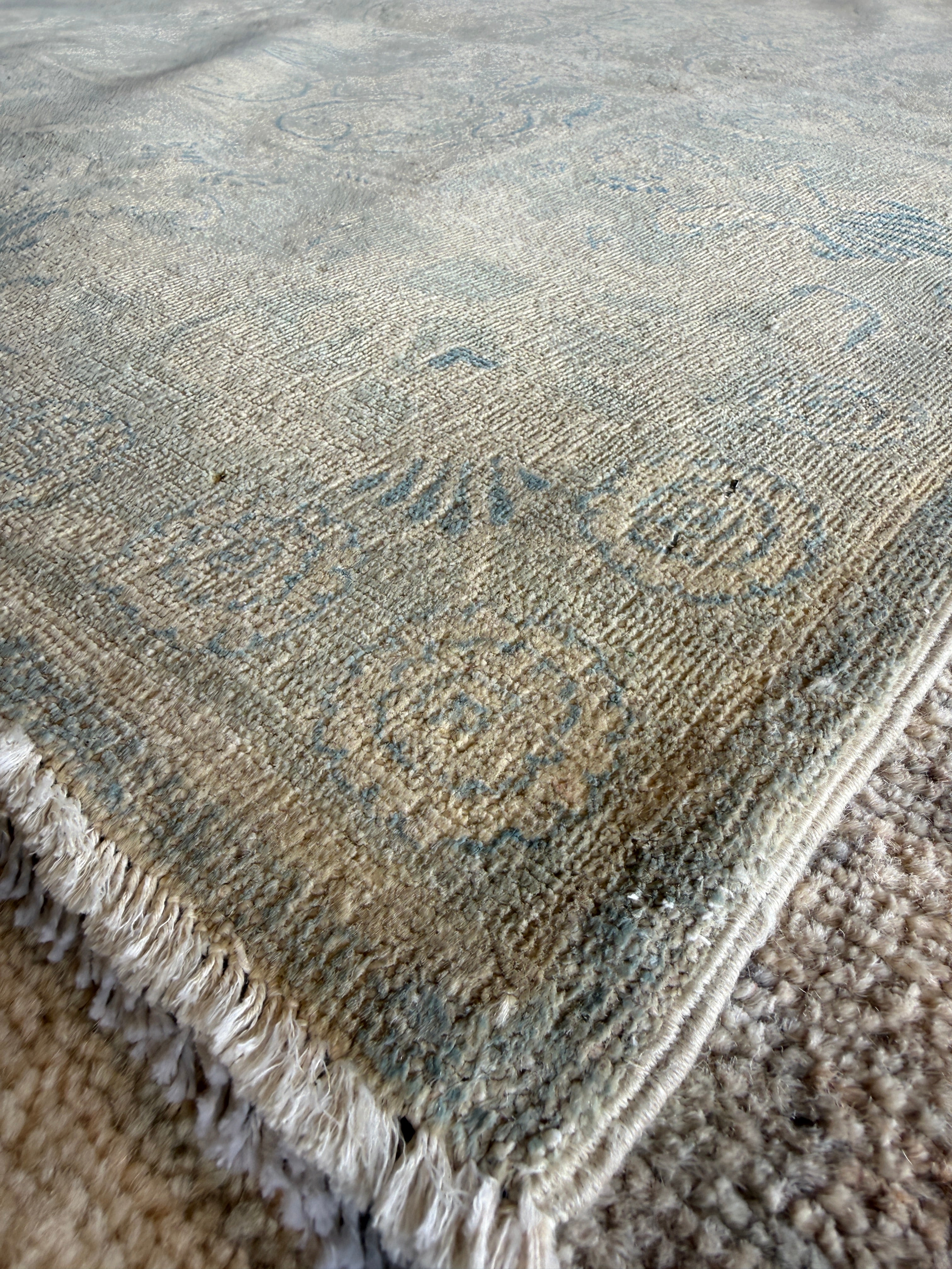 Alena Mitchell 5.11x8.7 Light Blue Hand-Knotted Tabriz Rug