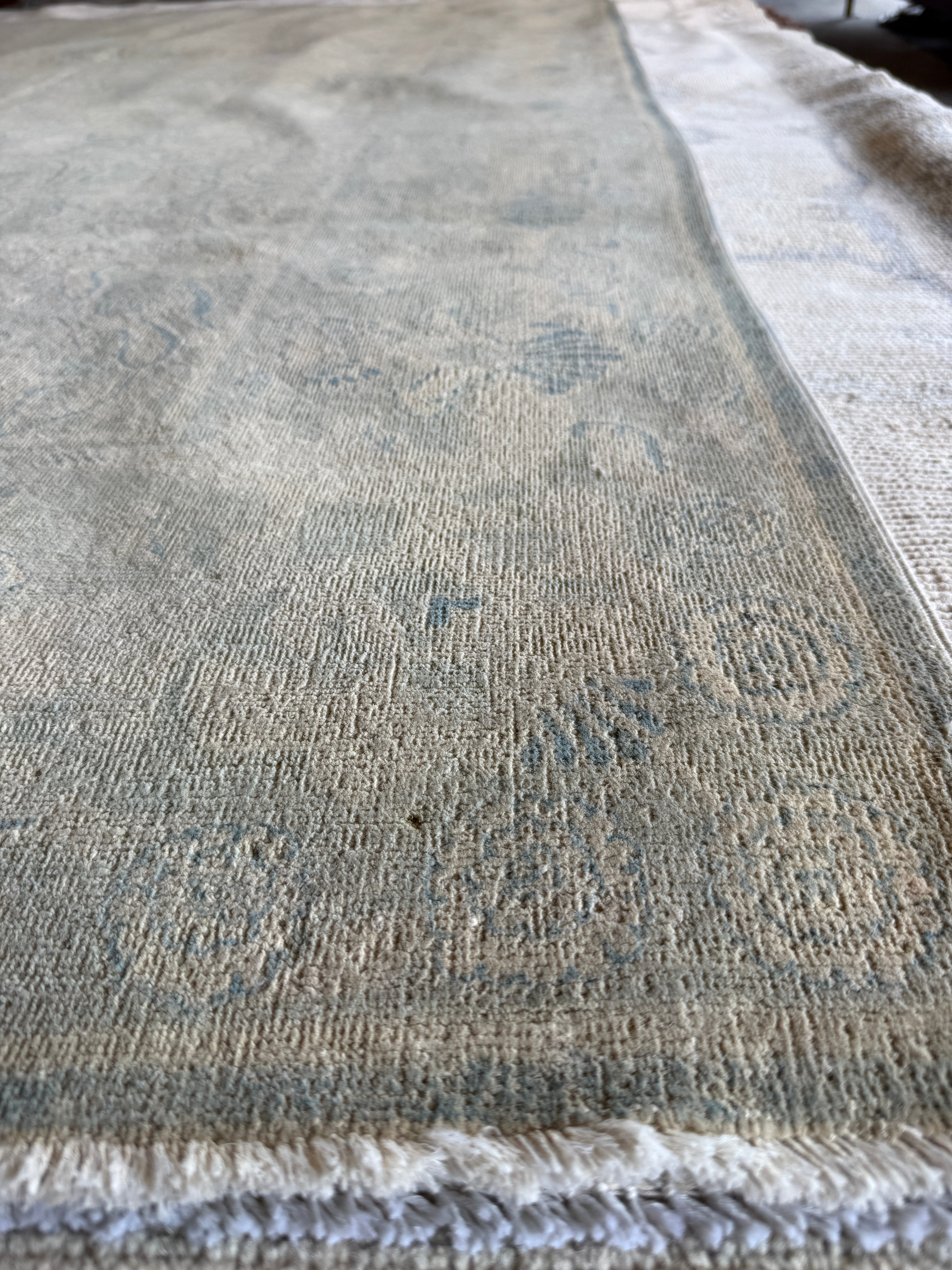 Alena Mitchell 5.11x8.7 Light Blue Hand-Knotted Tabriz Rug