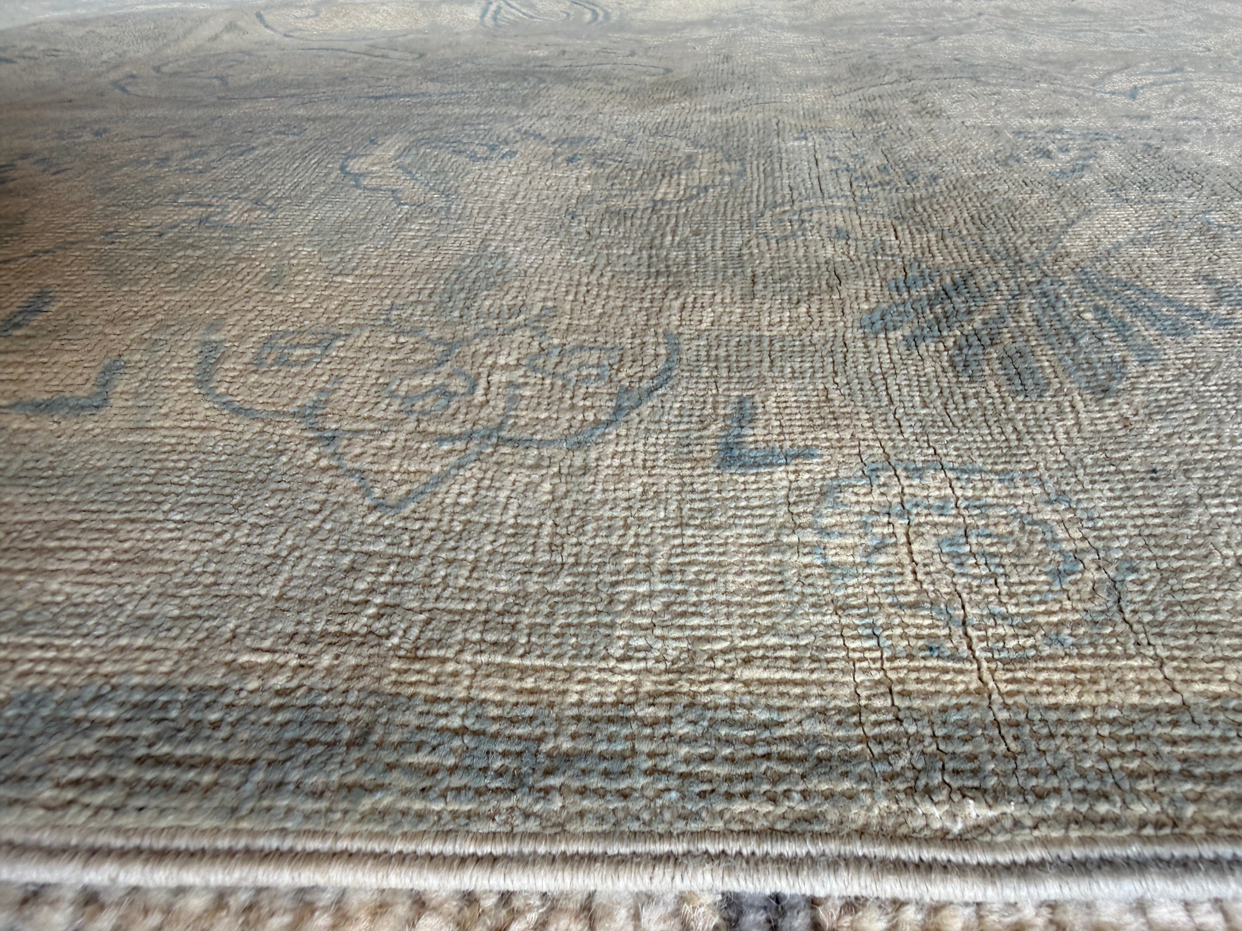 Alena Mitchell 5.11x8.7 Light Blue Hand-Knotted Tabriz Rug