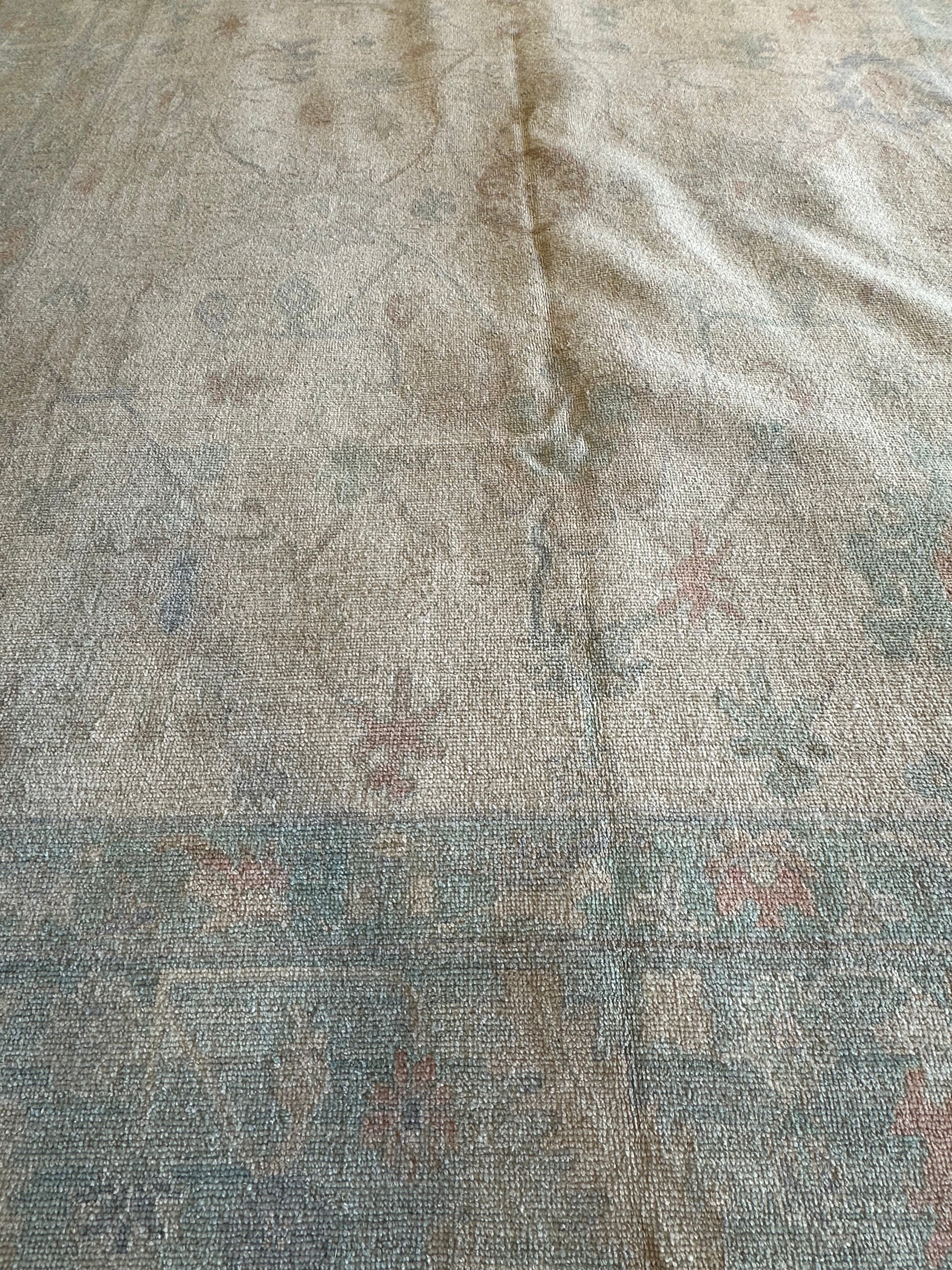 Erin Dicker 9.2x11.11 Green Afghani Whitewashed Oushak