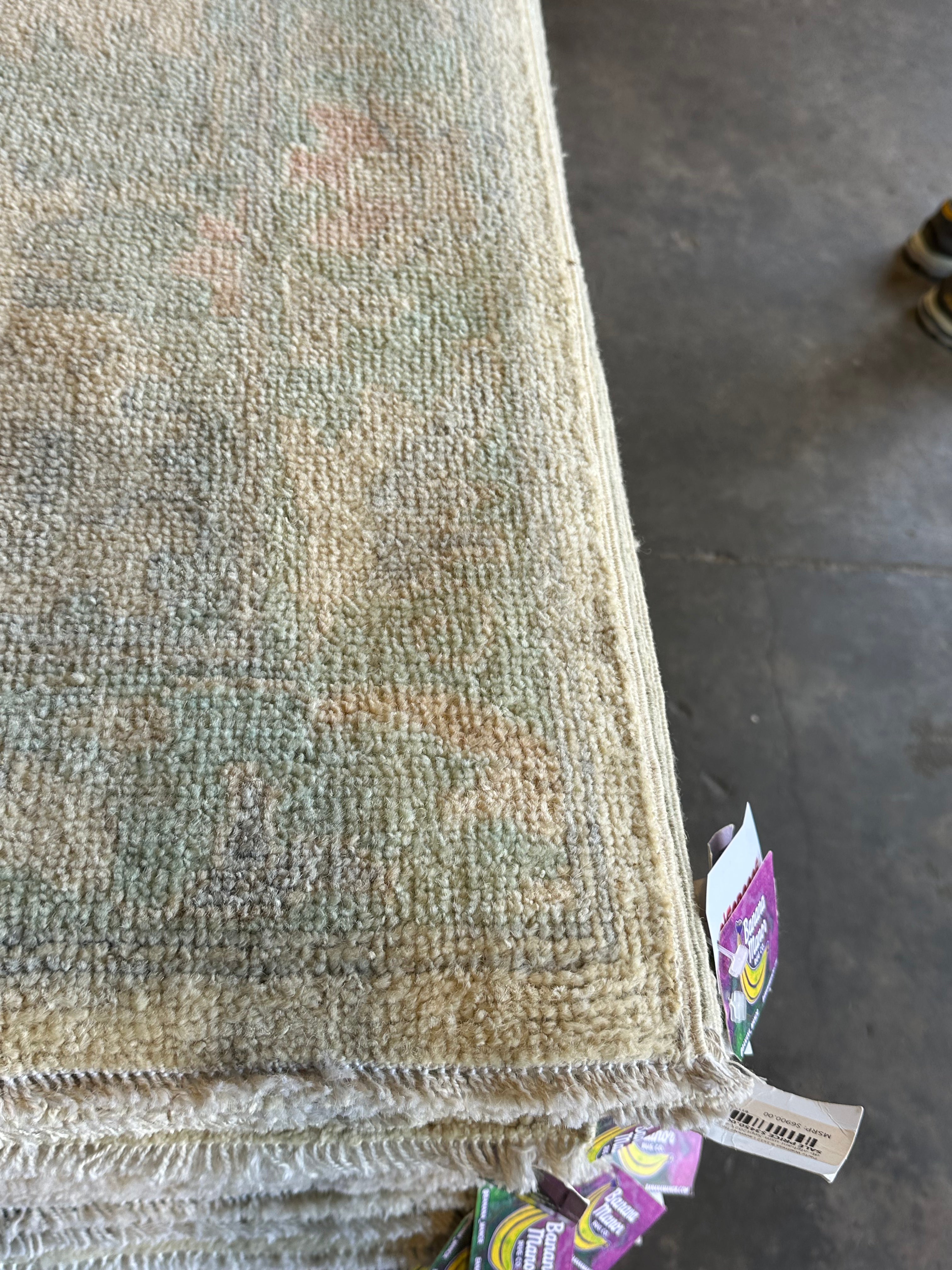 Erin Dicker 9.2x11.11 Green Afghani Whitewashed Oushak