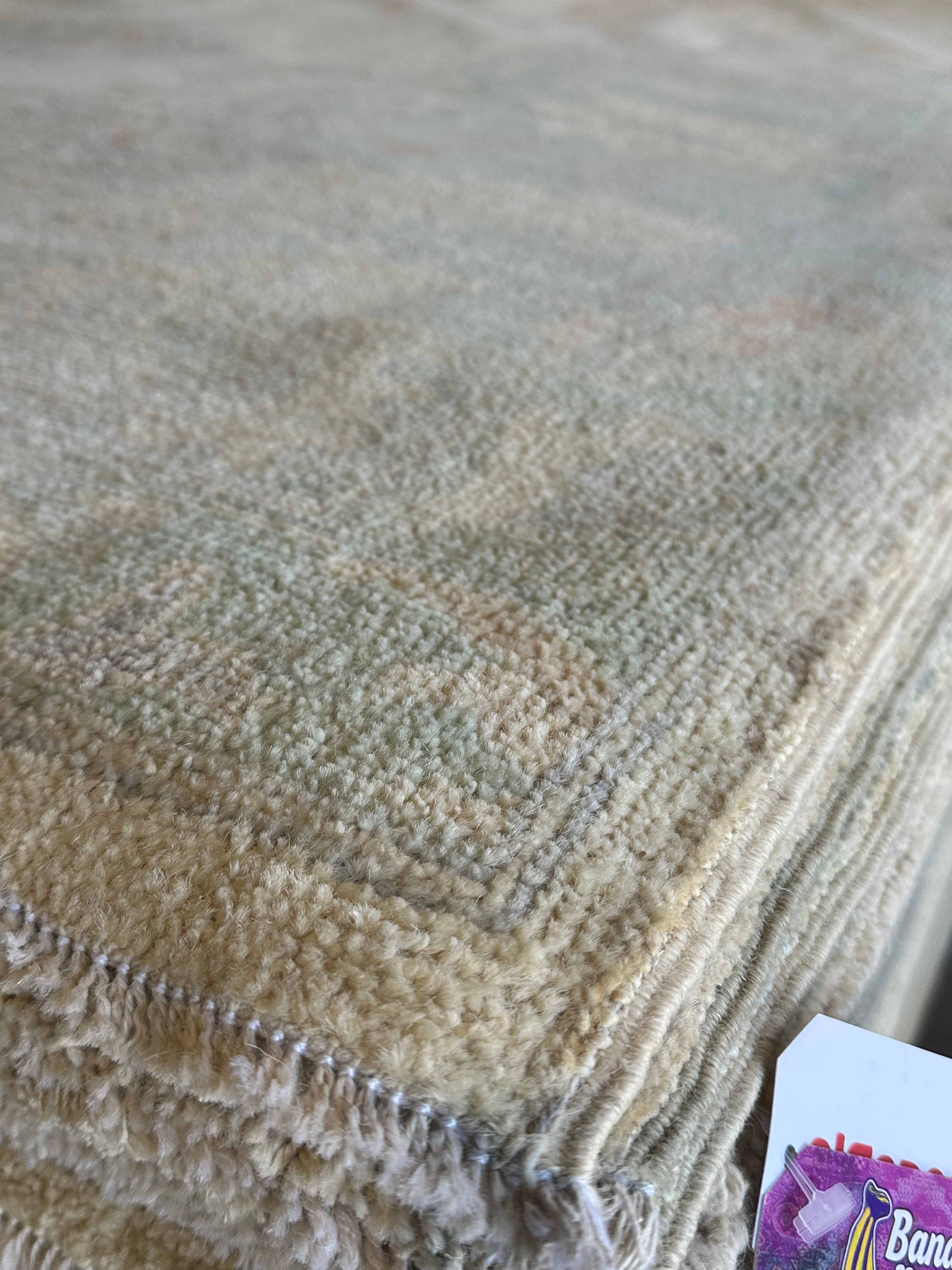 Erin Dicker 9.2x11.11 Green Afghani Whitewashed Oushak