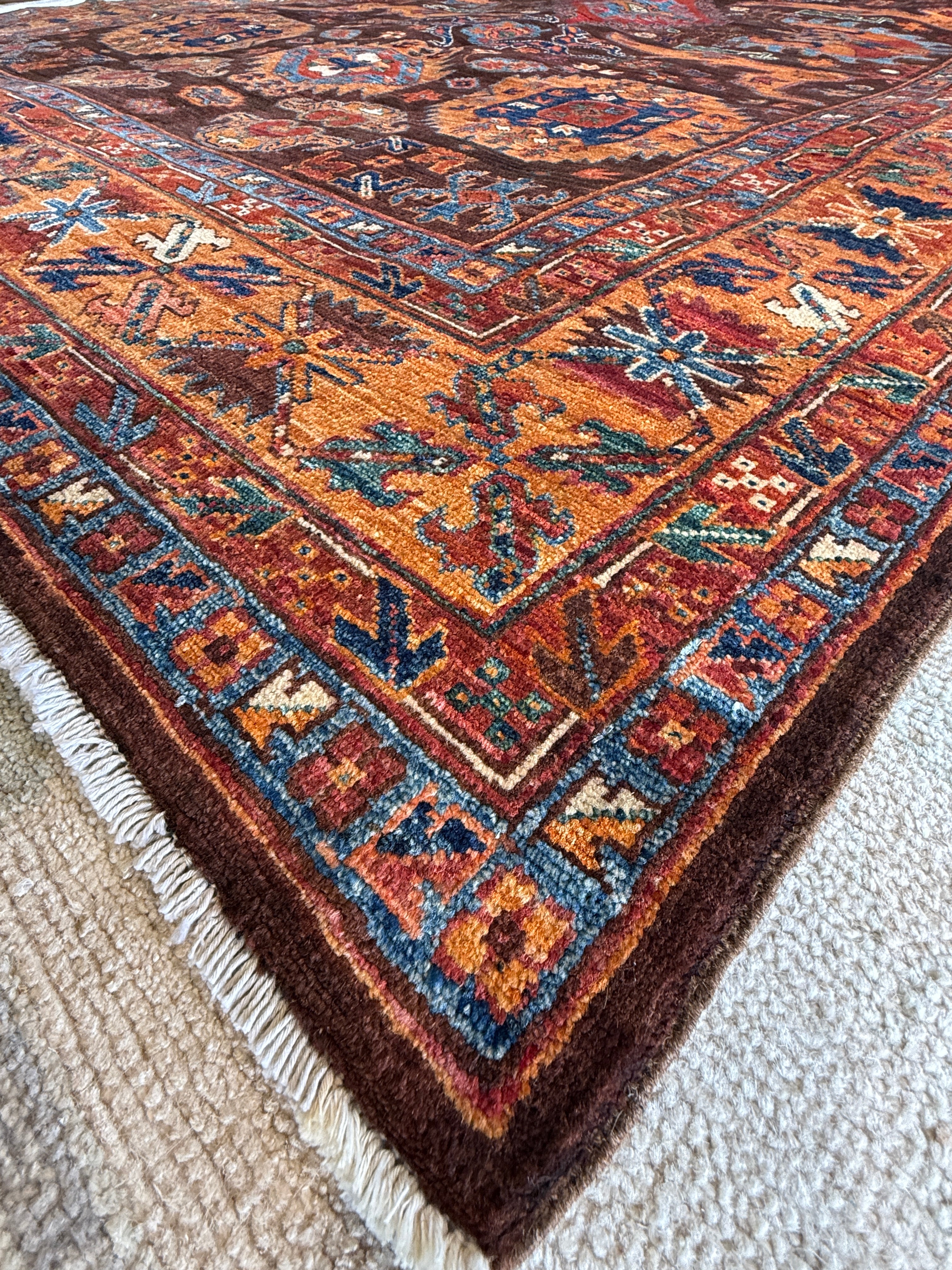 Maria T. Bierniak 6x8.10 Orange Hand-Knotted Humna Rug