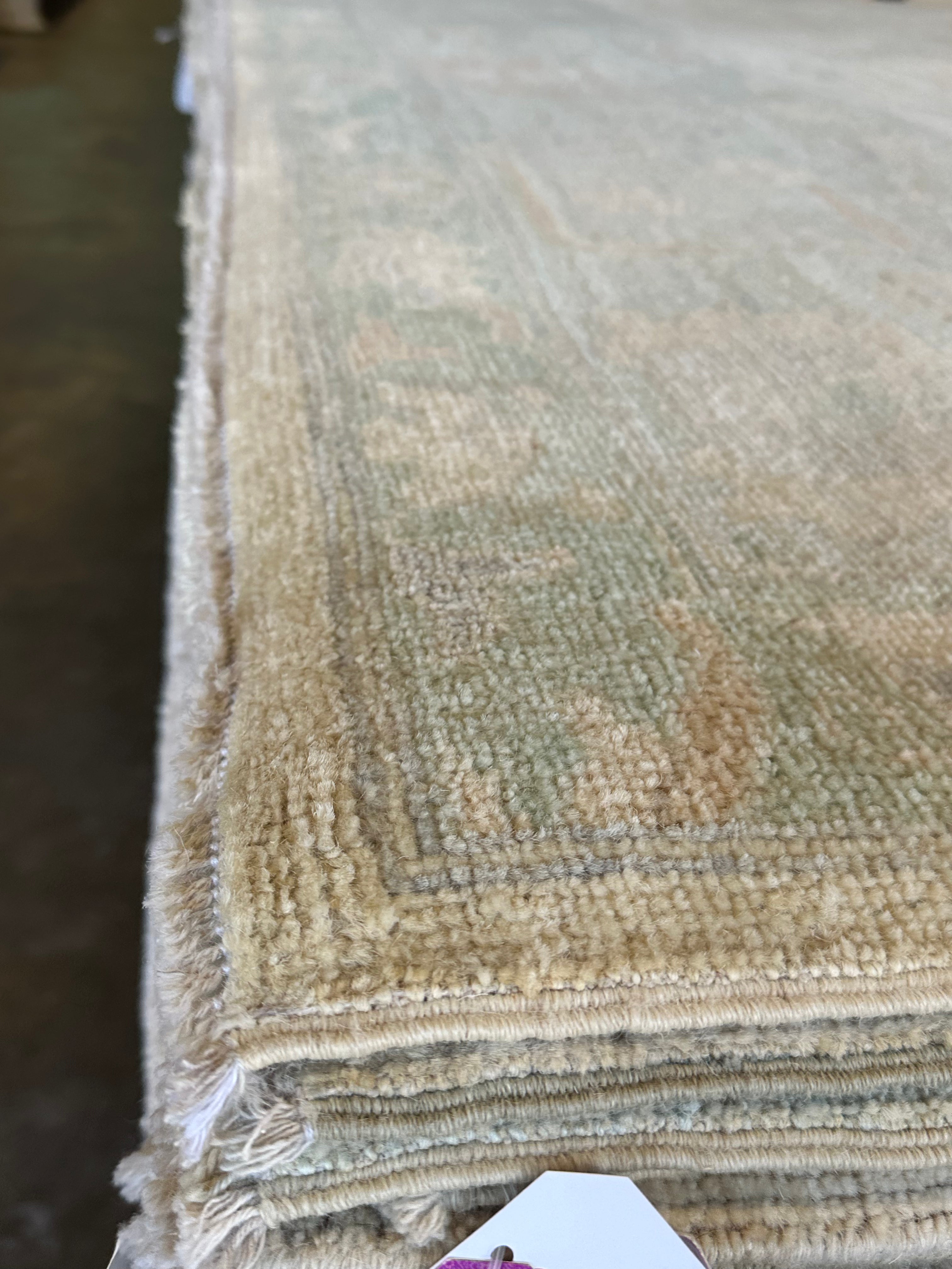 Erin Dicker 9.2x11.11 Green Afghani Whitewashed Oushak