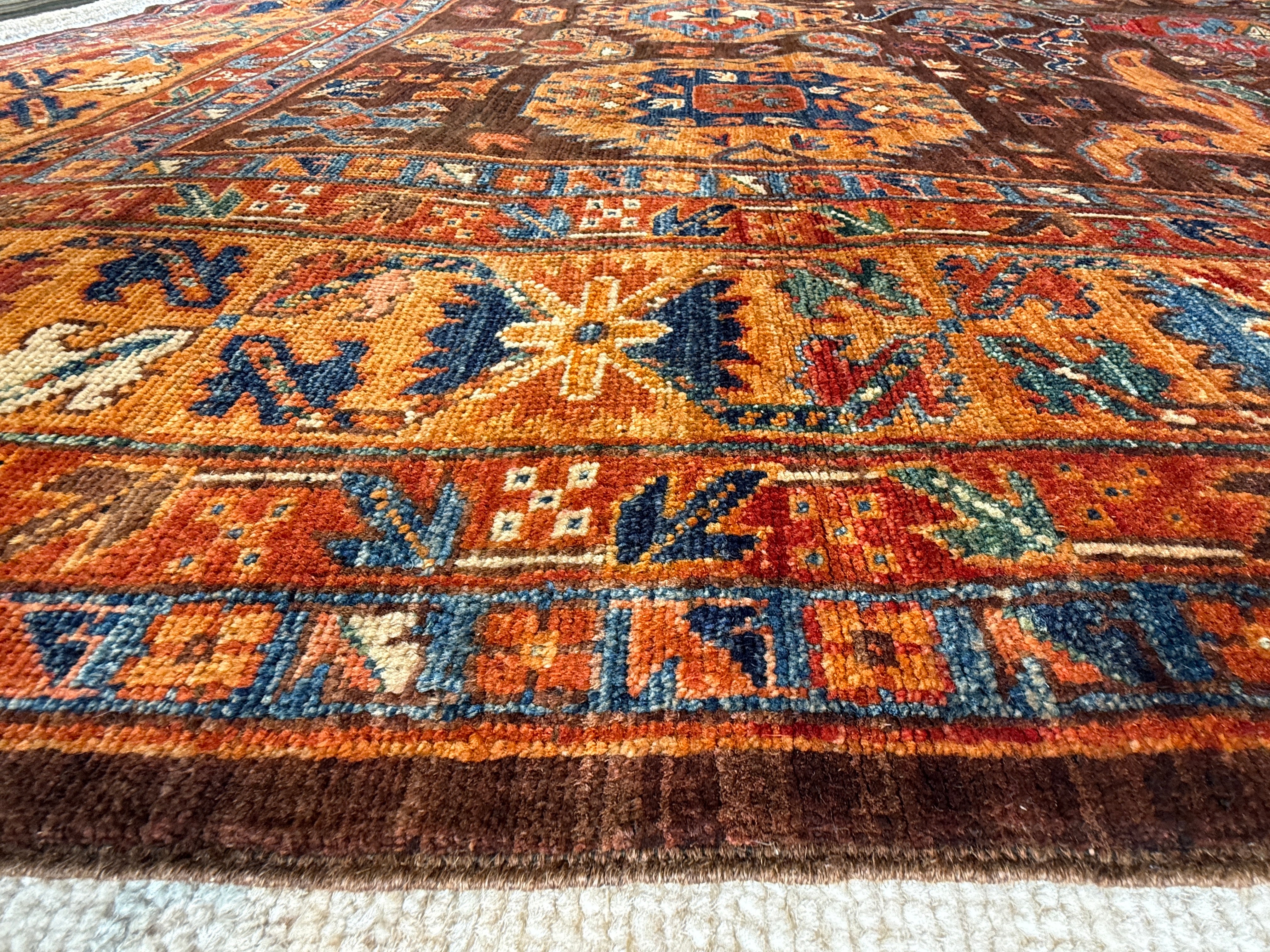 Maria T. Bierniak 6x8.10 Orange Hand-Knotted Humna Rug