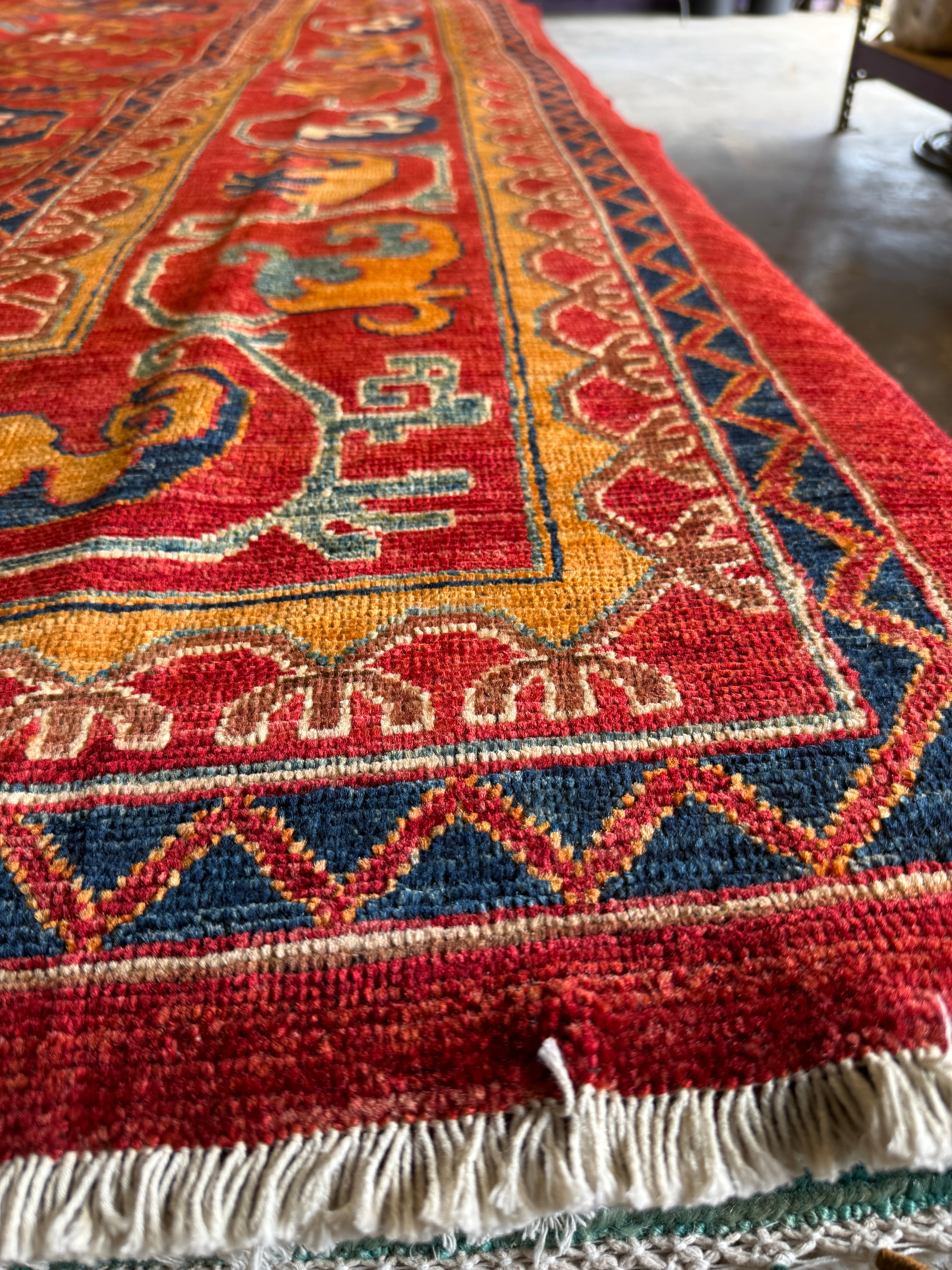Akira Fukasawa 10x14 Red Hand-Knotted Humna Rug