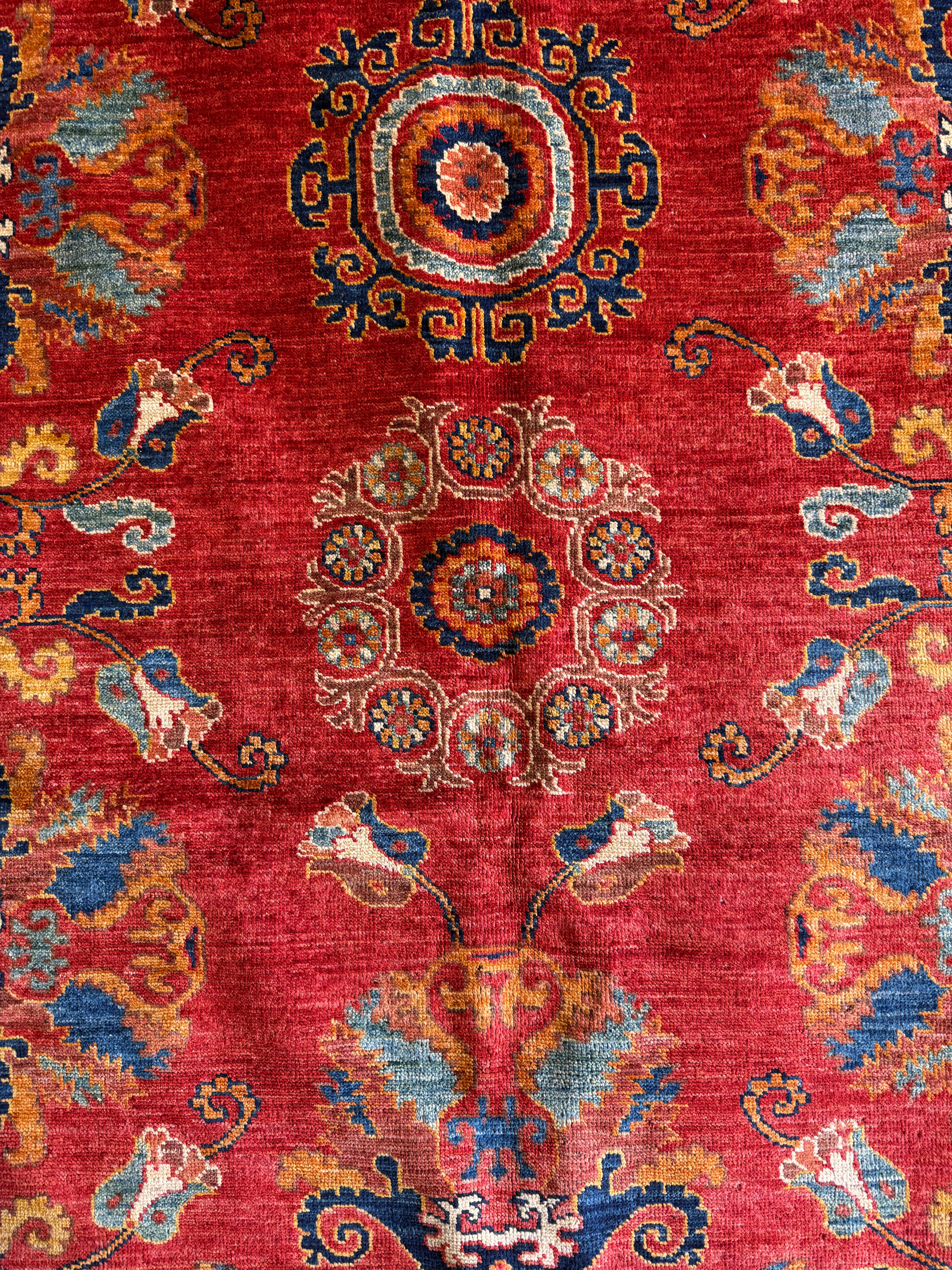 Kate Emery 5.10x9.1 Red Hand-Knotted Humna Rug