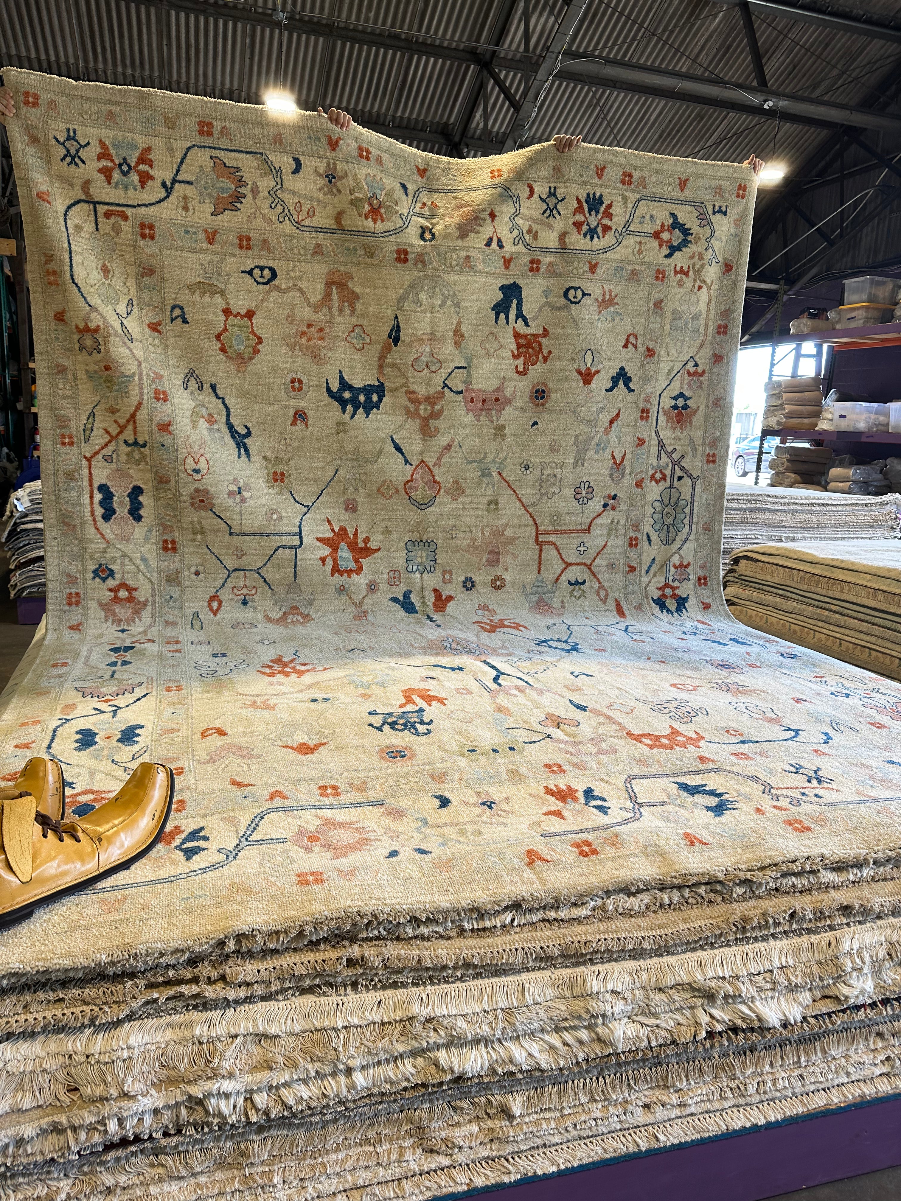 Karen McCullah 8.10x11.11 Afghani Whitewashed Oushak