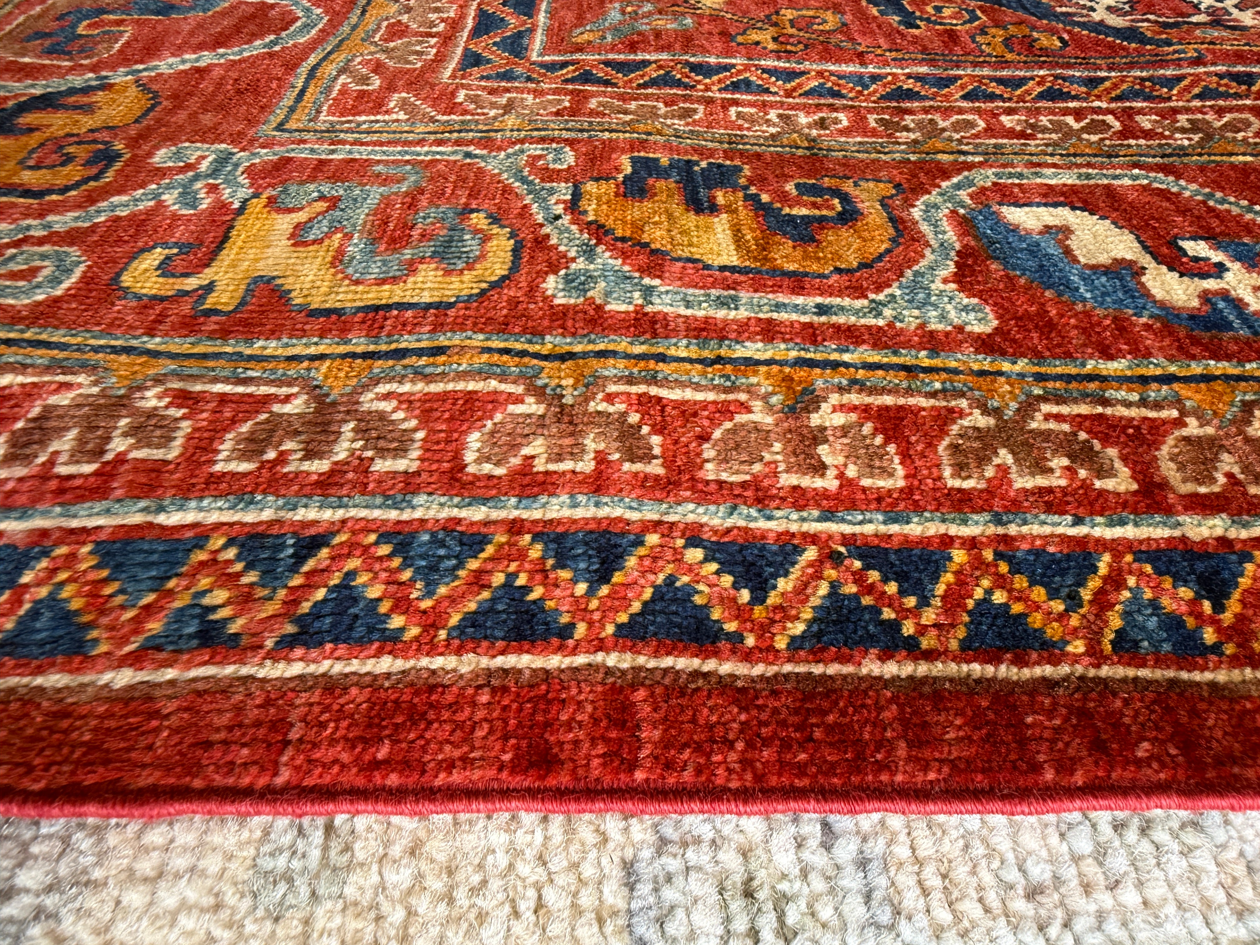 Kate Emery 5.10x9.1 Red Hand-Knotted Humna Rug