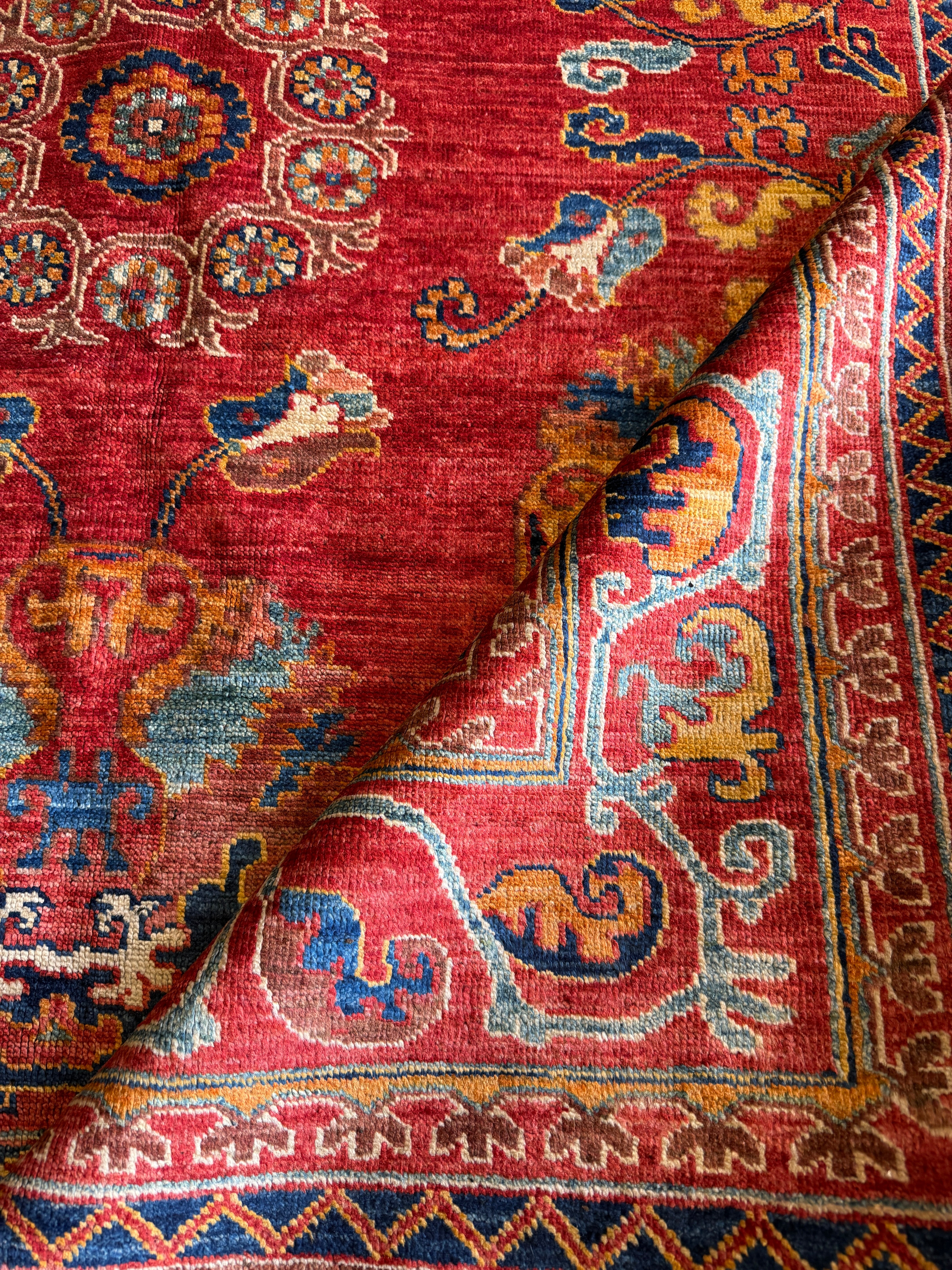 Kate Emery 5.10x9.1 Red Hand-Knotted Humna Rug