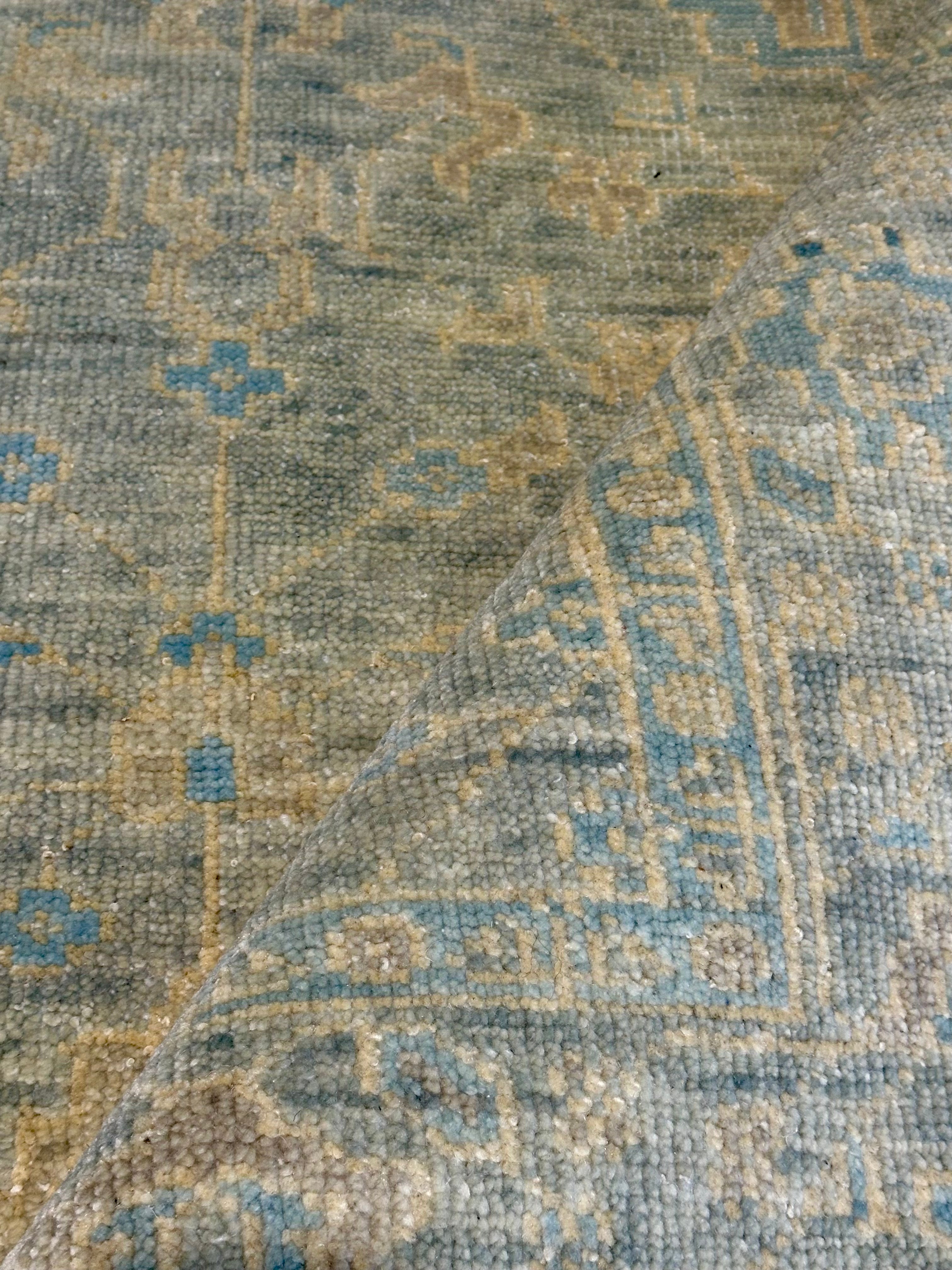 Lydia McLaughlin 5.3x7.9 Light Blue Hand-Knotted Oushak