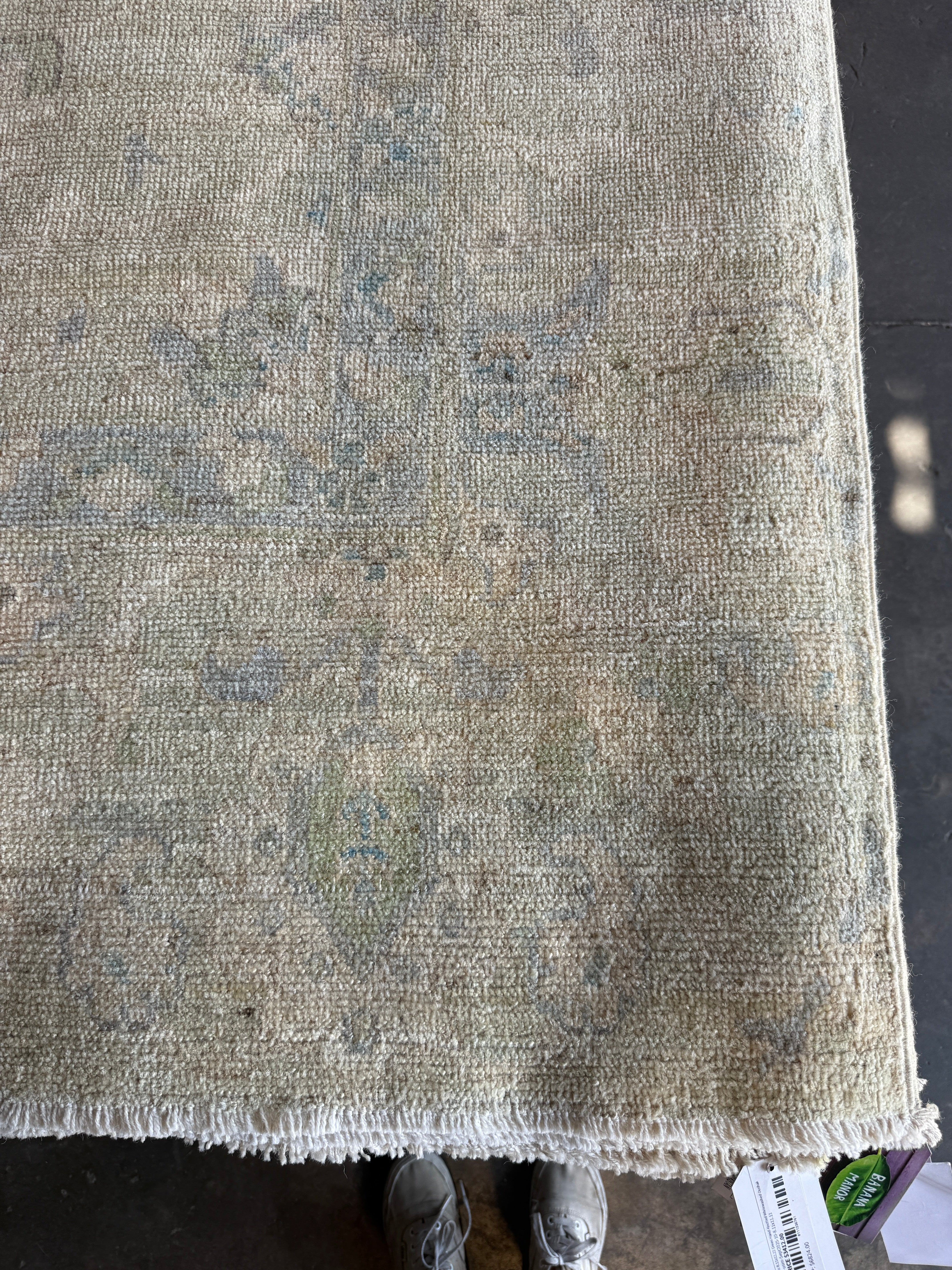 Joy Sunday 8.10x11.9 Green Afghani Whitewashed Oushak