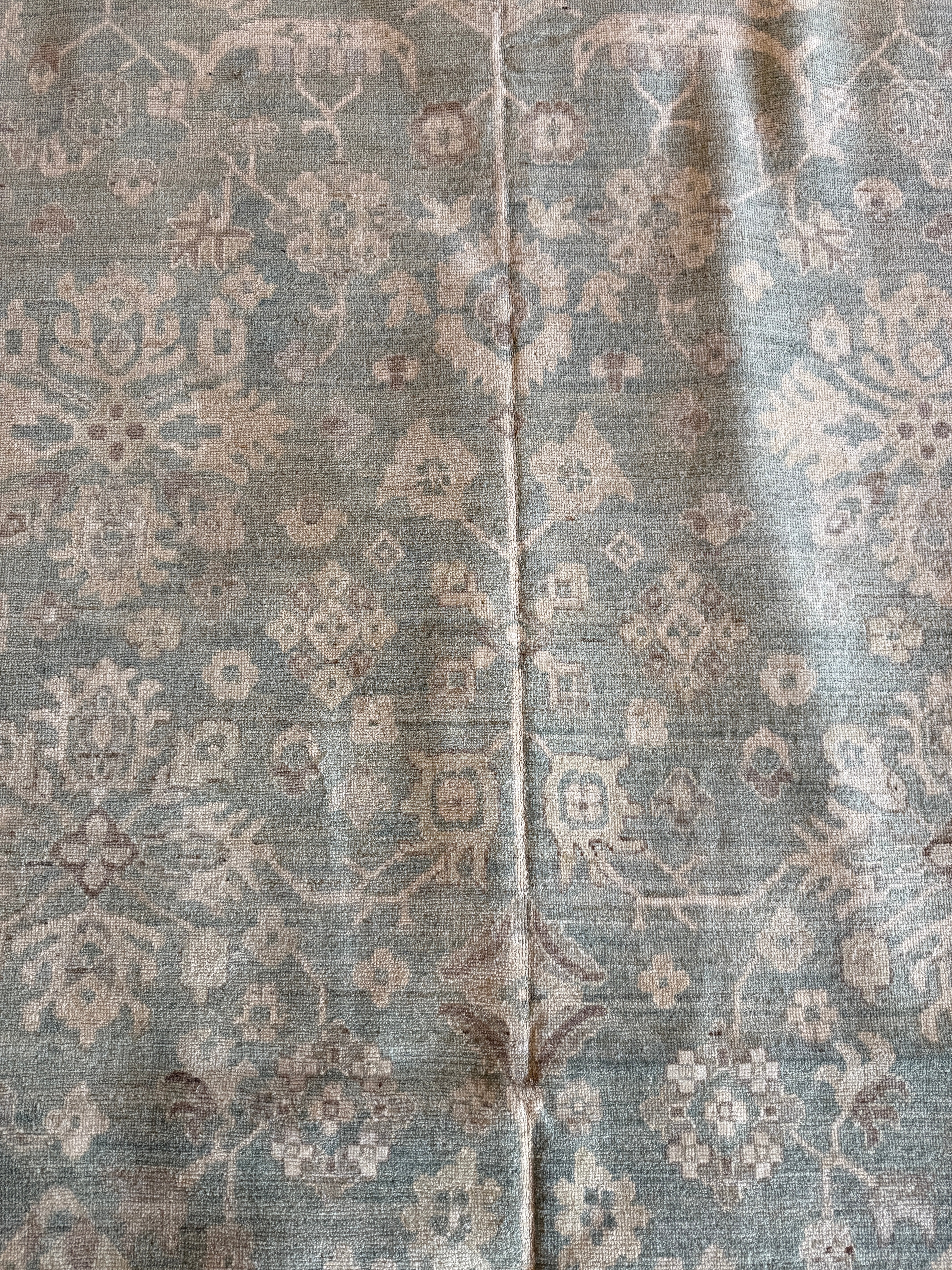 Emma Myers 8.8x12.3 Blue Afghani Whitewashed Oushak