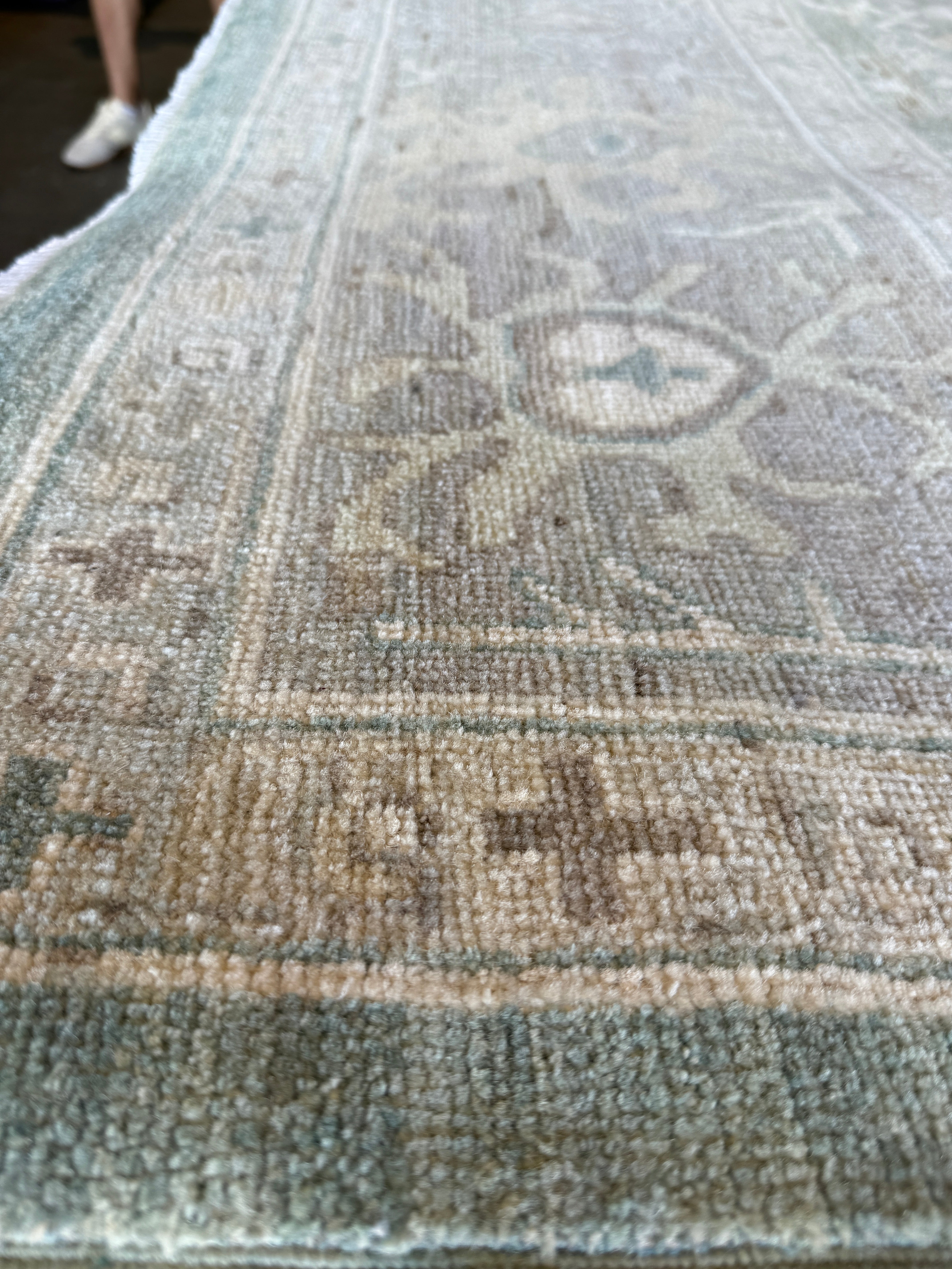 Emma Myers 8.8x12.3 Blue Afghani Whitewashed Oushak