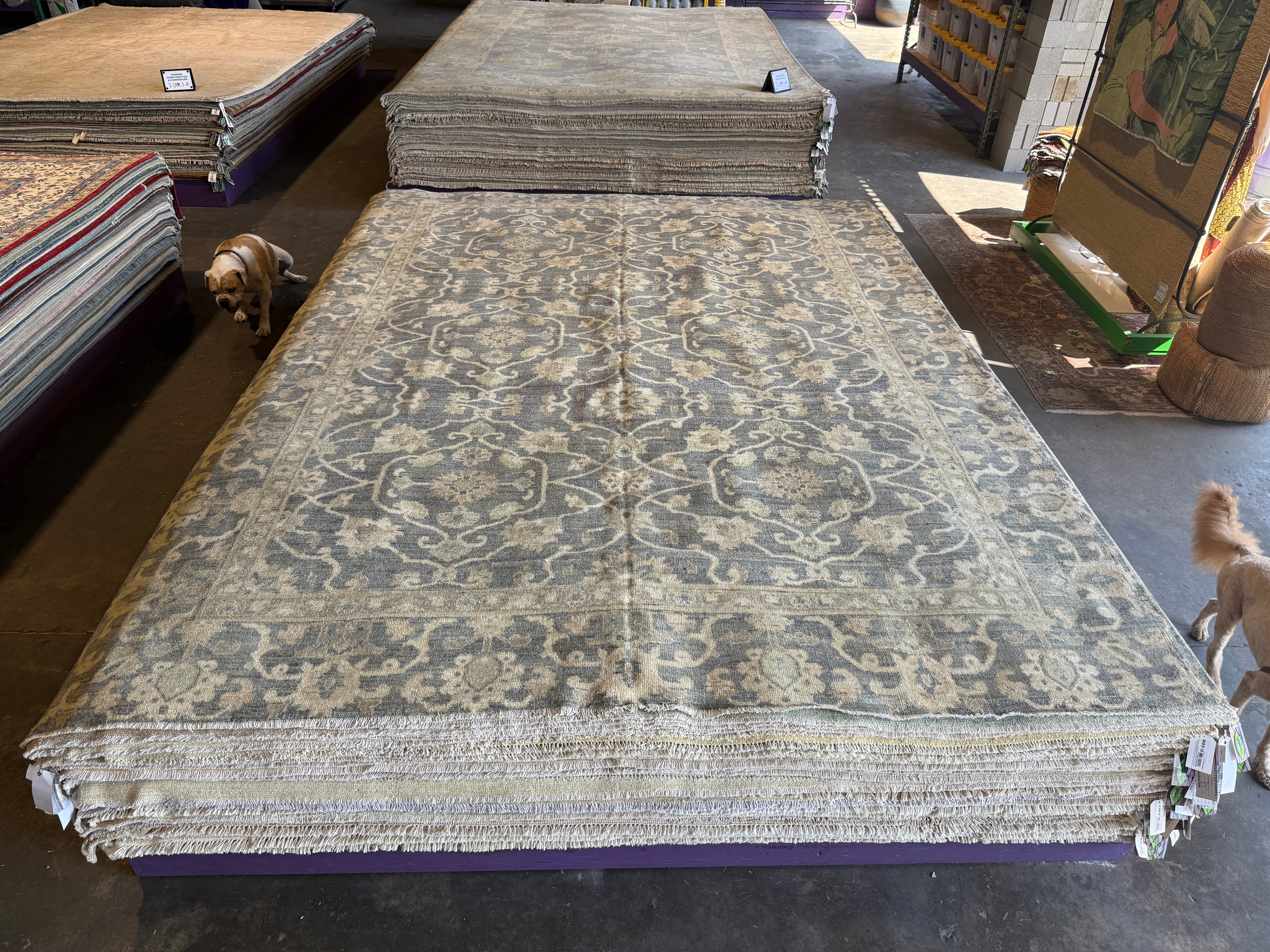 Jenna Ortega 9x11.11 Lavender Afghani Whitewashed Oushak