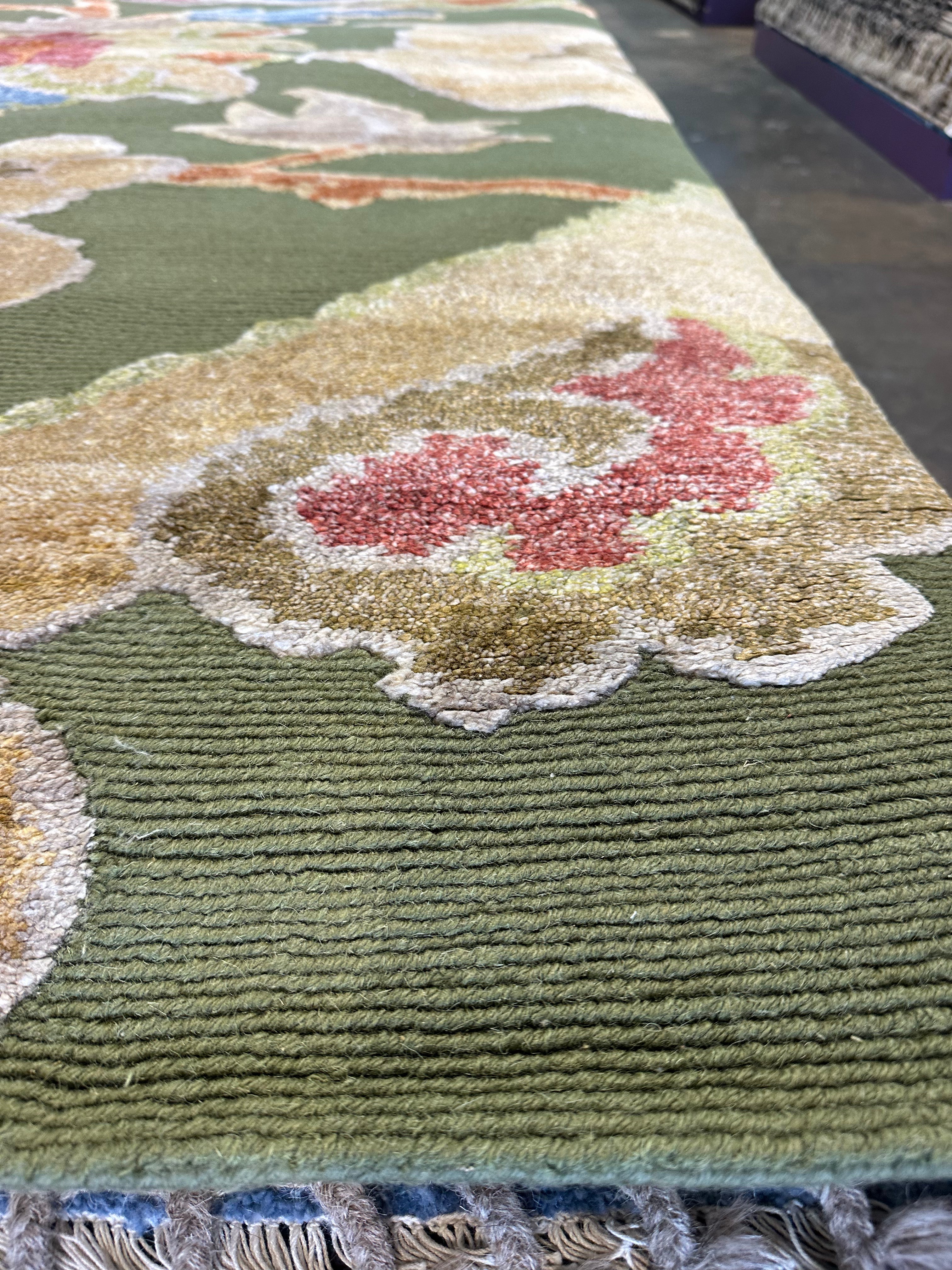Eric Berryman 8x10 Green Hand-Knotted Modern Style Rug