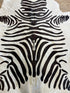 Zebra Off White Cowhide Rug 5.4x6.11